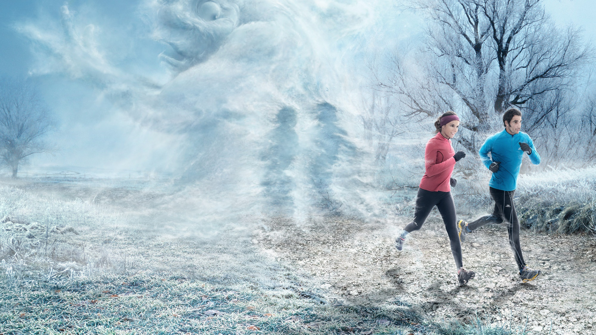 Mann in Blauem T-Shirt Und Schwarzer Hose, Der Währenddessen Auf Grauem Sand in Der Nähe Von Weißem Rauch Steht. Wallpaper in 1920x1080 Resolution