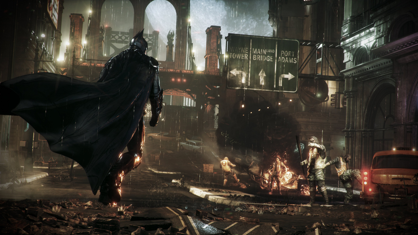 Batman Arkham Knight, Batman, Batman Arkham Origins, Épouvantail, Rocksteady Studios. Wallpaper in 1366x768 Resolution