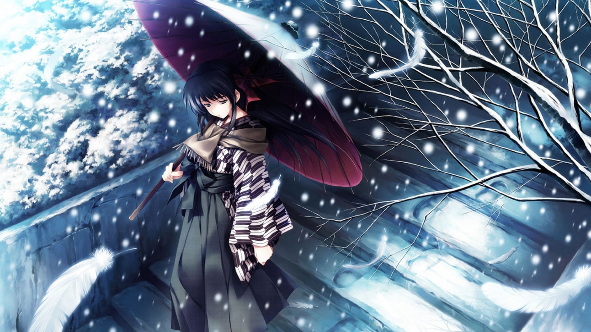Woman in Black and White Dress Holding Umbrella. Wallpaper in 1920x1080 Resolution