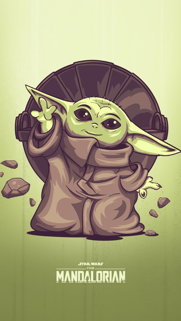 Caricatura, Grogu, Yoda, Artes Visuales, Arte. Wallpaper in 720x1280 Resolution