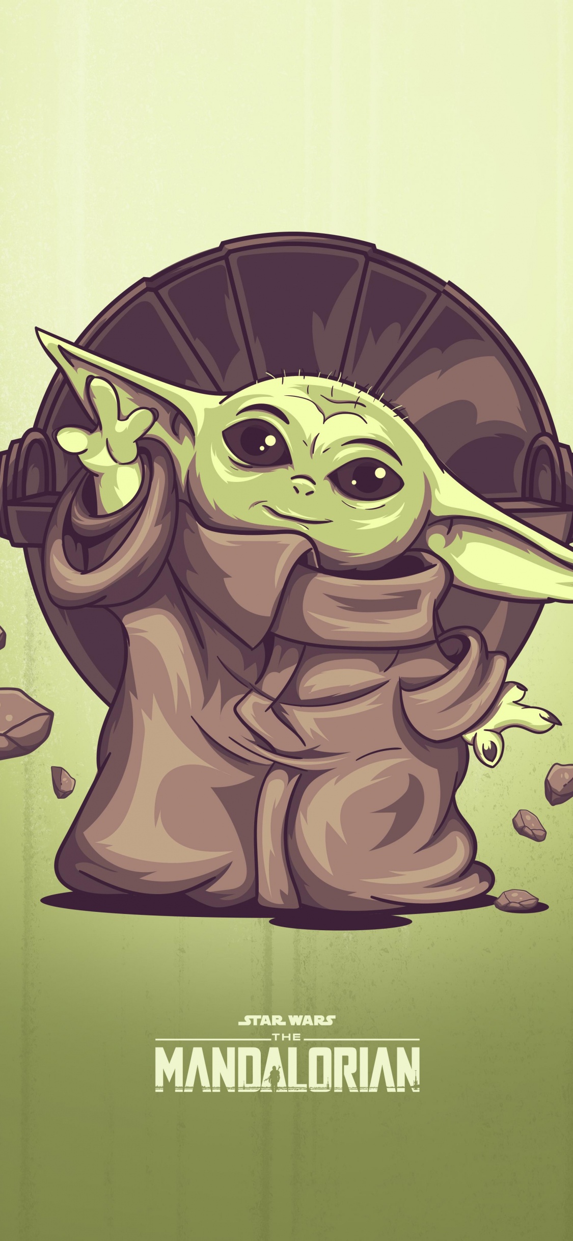 Cartoon, Grogu, Yoda, Visual Arts, Kunst. Wallpaper in 1125x2436 Resolution