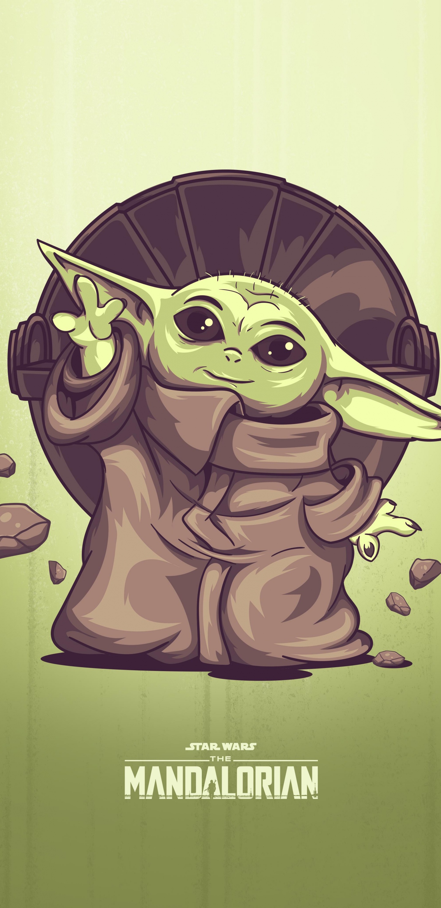 Cartoon, Grogu, Yoda, Visual Arts, Kunst. Wallpaper in 1440x2960 Resolution