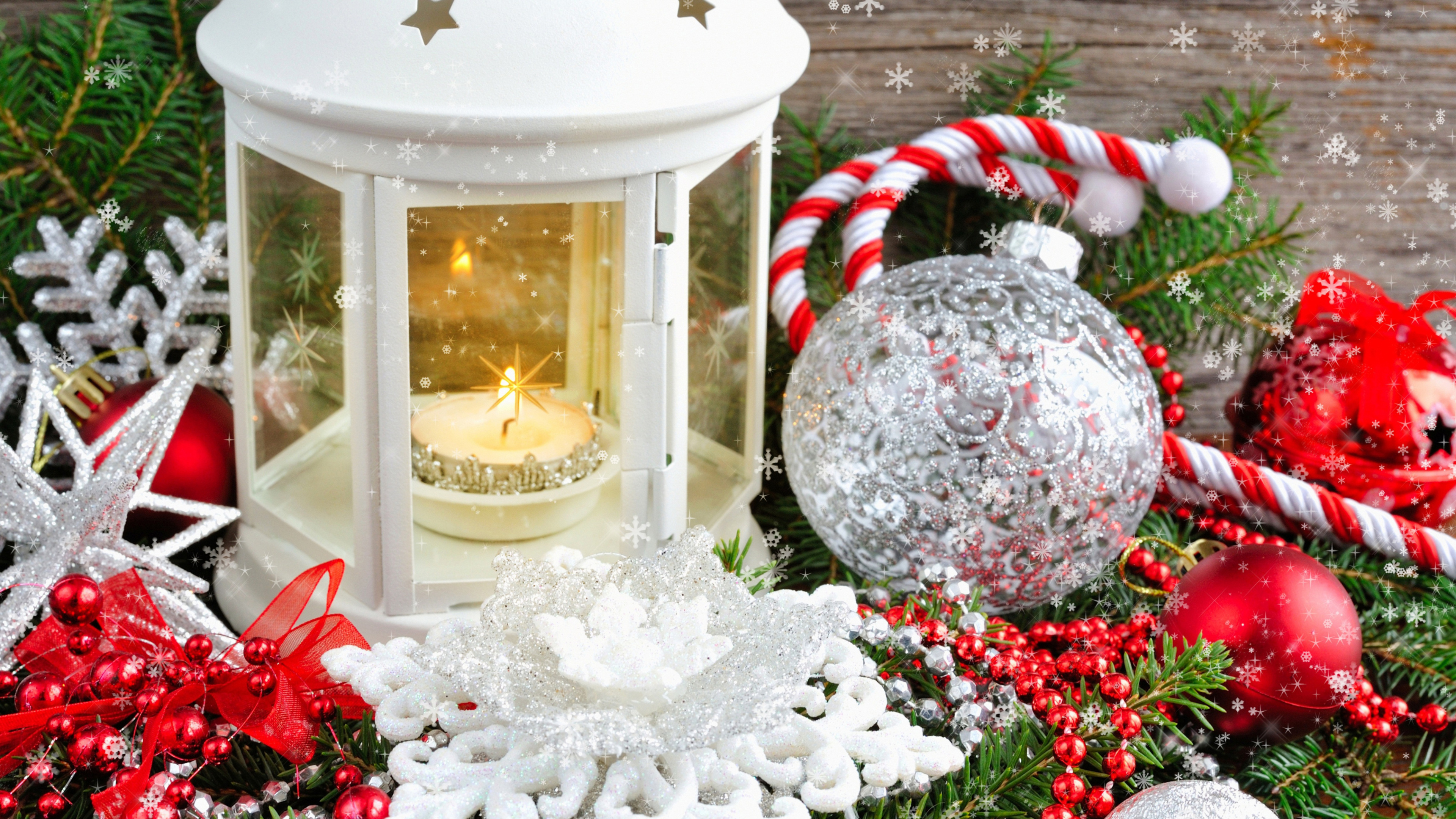 Laterne, Kerze, Weihnachtsdekoration, Christmas Ornament, Fir. Wallpaper in 3840x2160 Resolution