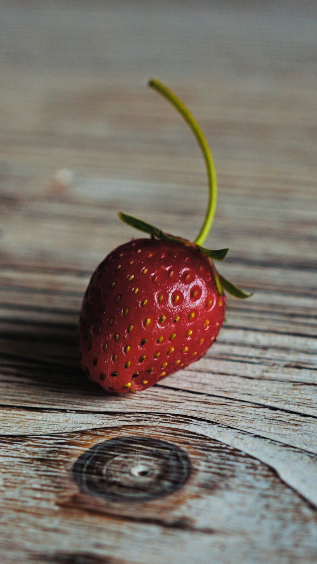 Red Strawberry on Brown Wooden Table. Wallpaper in 1080x1920 Resolution