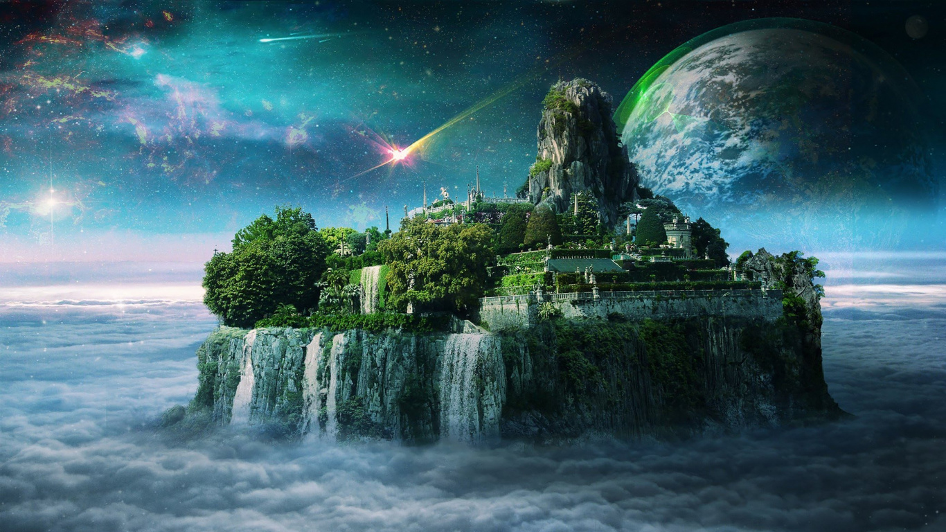 性质, 外层空间, 气氛, 水资源, 首歌 壁纸 1366x768 允许