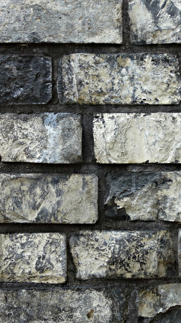 Mur de Briques Grises et Noires. Wallpaper in 750x1334 Resolution