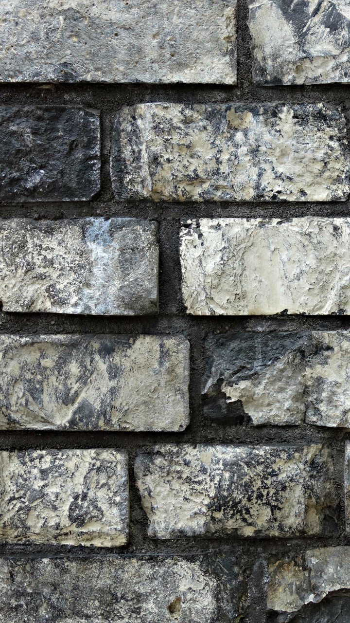 Gray and Black Brick Wall. Wallpaper in 720x1280 Resolution