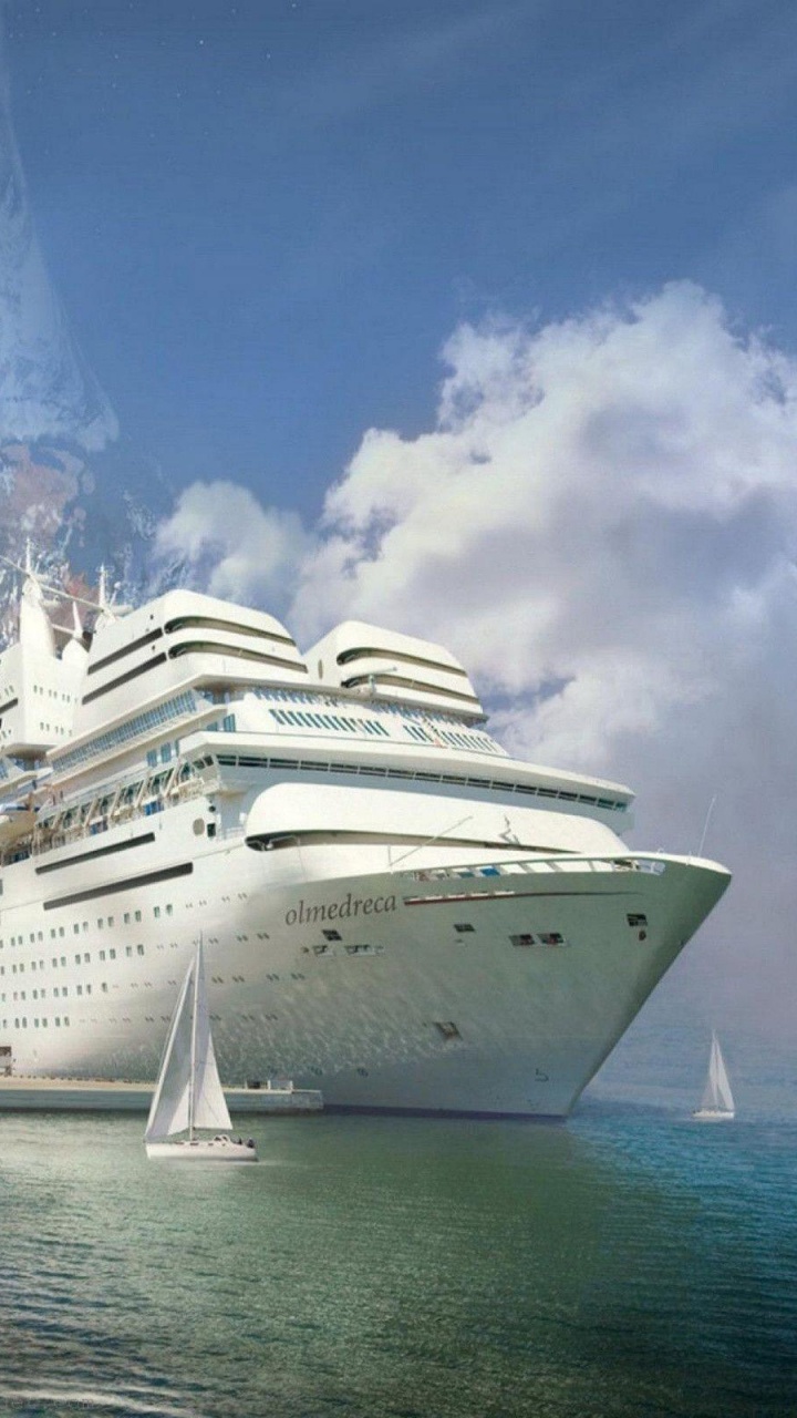 Bateau de Croisière Blanc en Mer Pendant la Journée. Wallpaper in 720x1280 Resolution