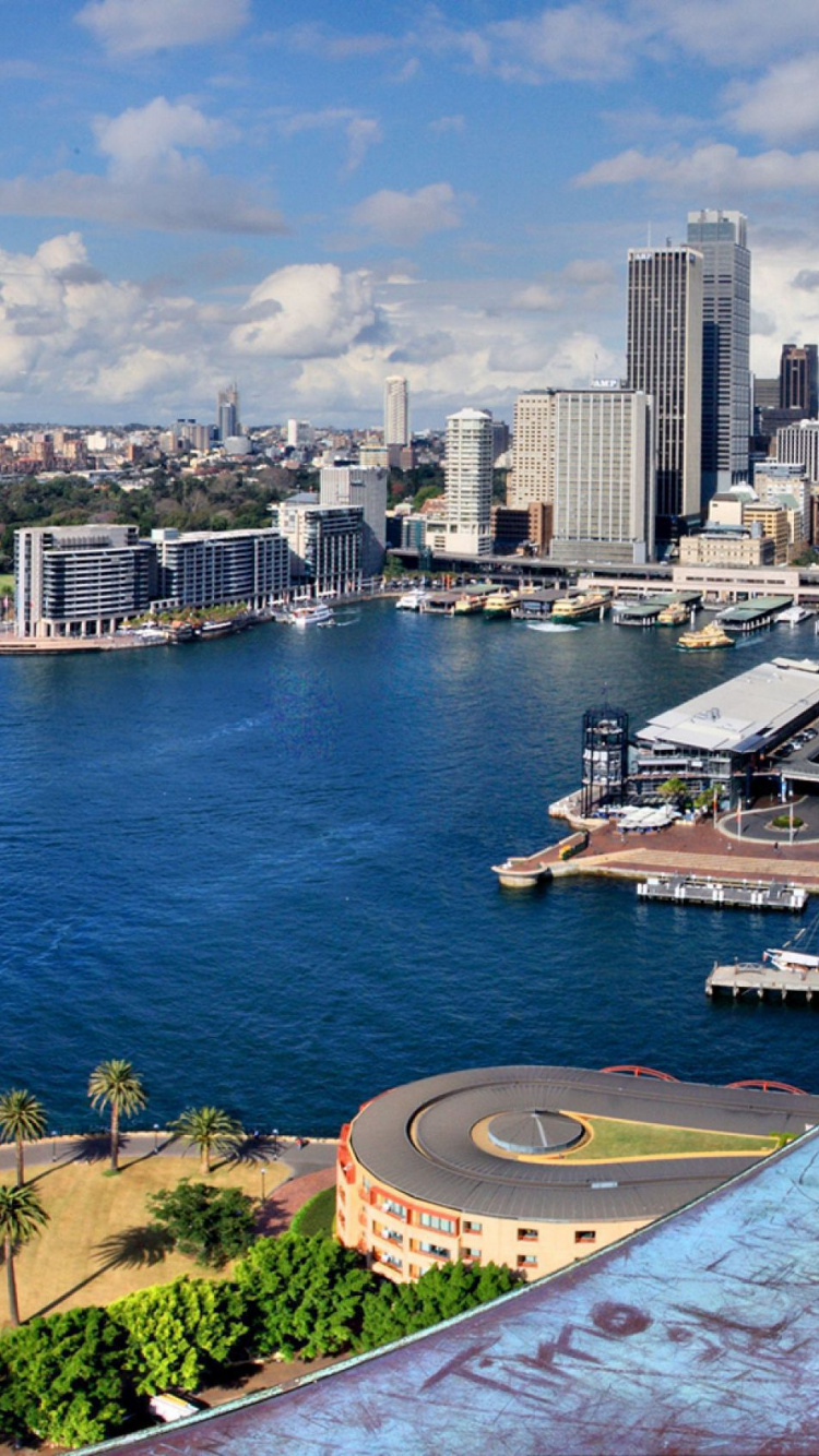Aerial View of City Buildings Near Body of Water During Daytime. Wallpaper in 750x1334 Resolution