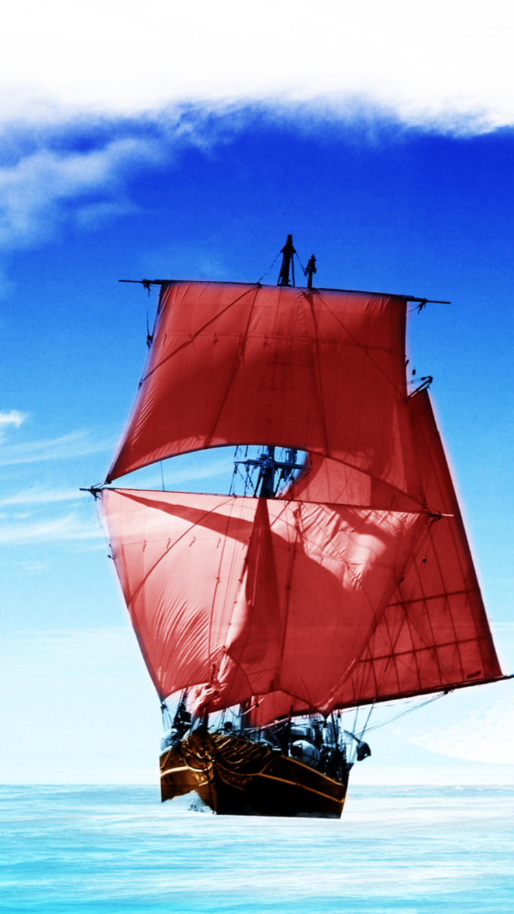 Buque, Barco, Moto de Agua, Velero, Vela. Wallpaper in 750x1334 Resolution