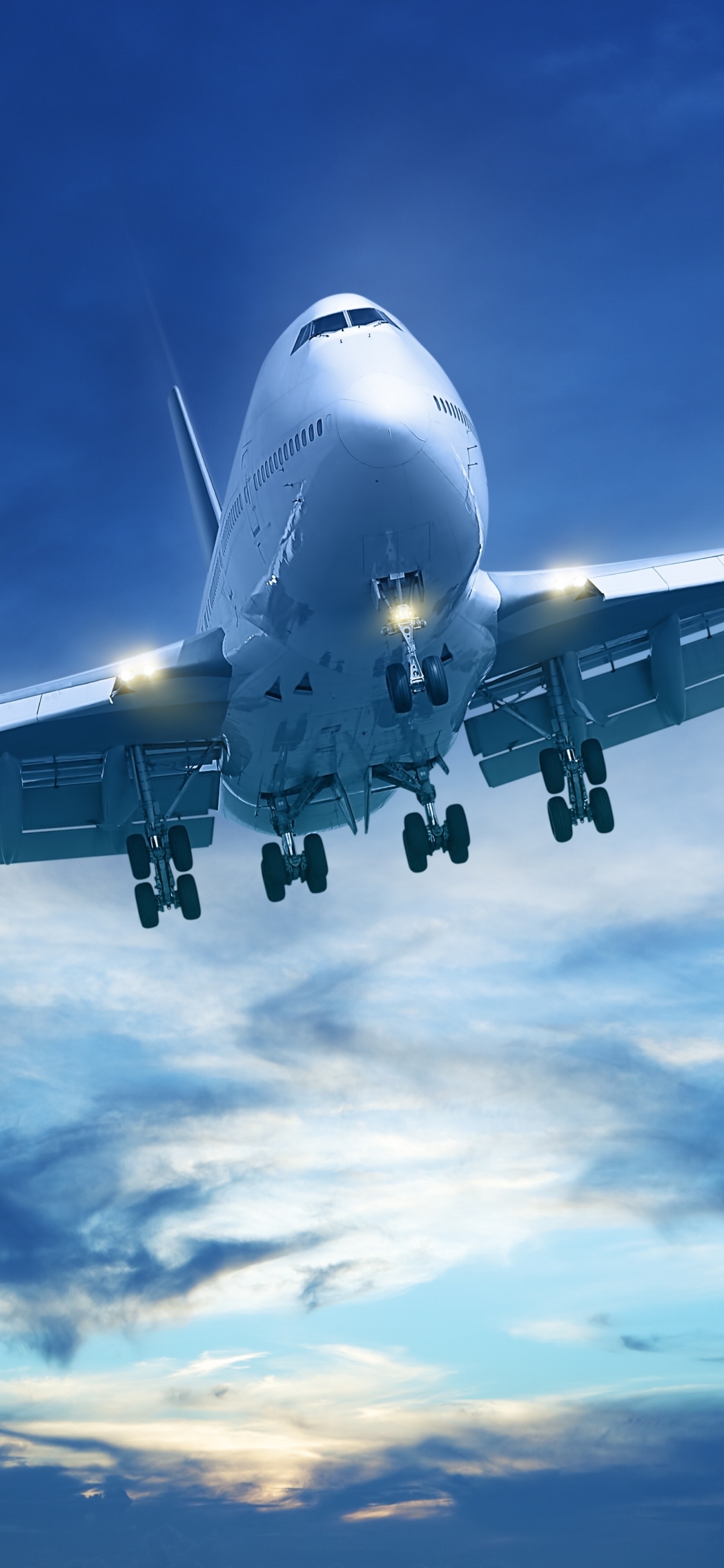 White Airplane Under Blue Sky During Daytime. Wallpaper in 1242x2688 Resolution