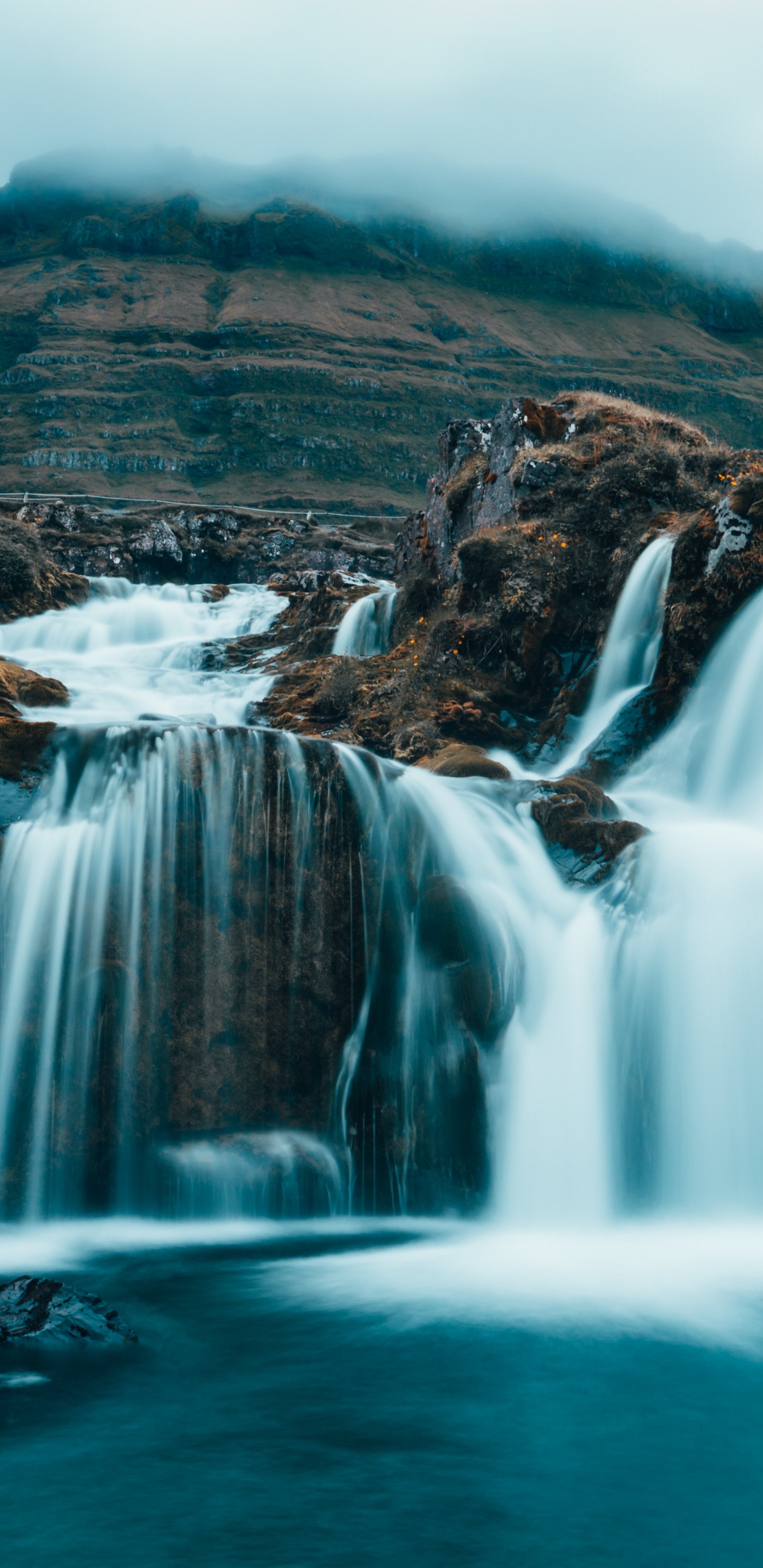 Wasserfall, Gewässer, Wasserressourcen, Wasser, Natur. Wallpaper in 1440x2960 Resolution