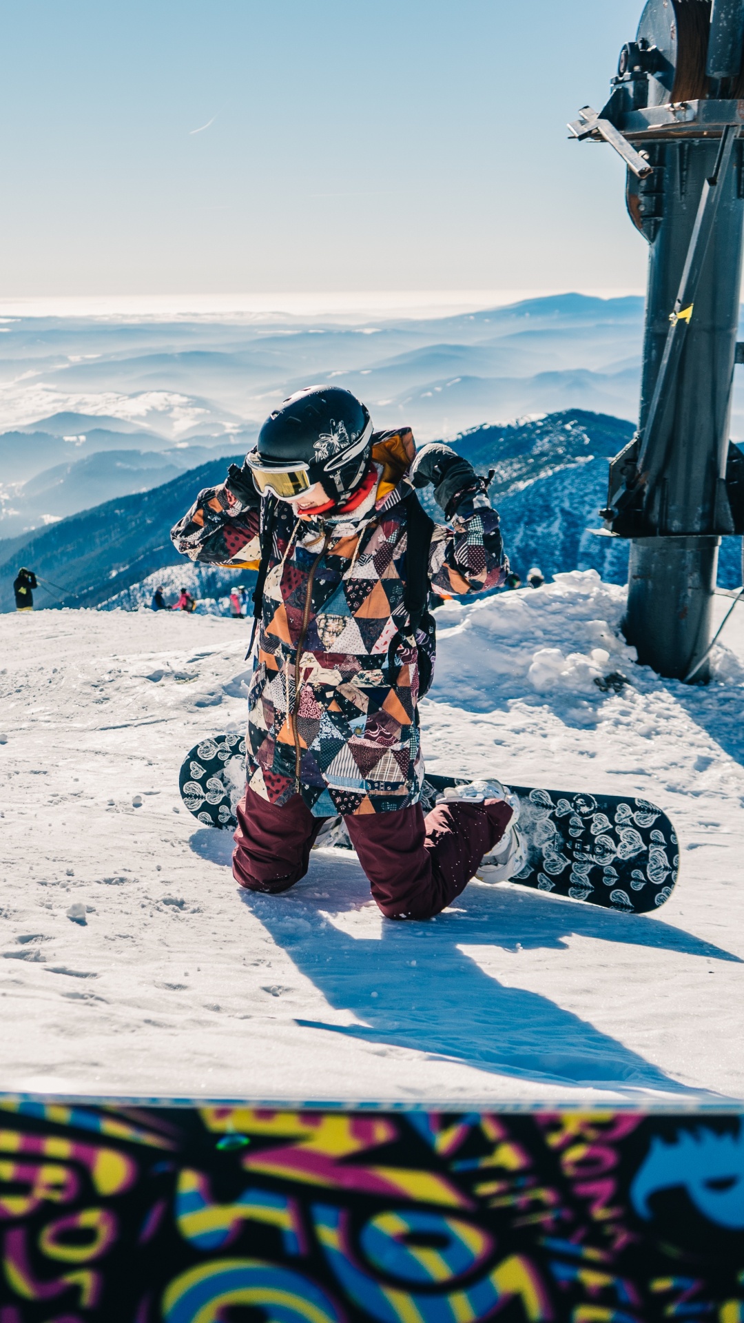 滑板滑雪, 滑雪板, 冬天, 乐趣, 滑雪 壁纸 1080x1920 允许