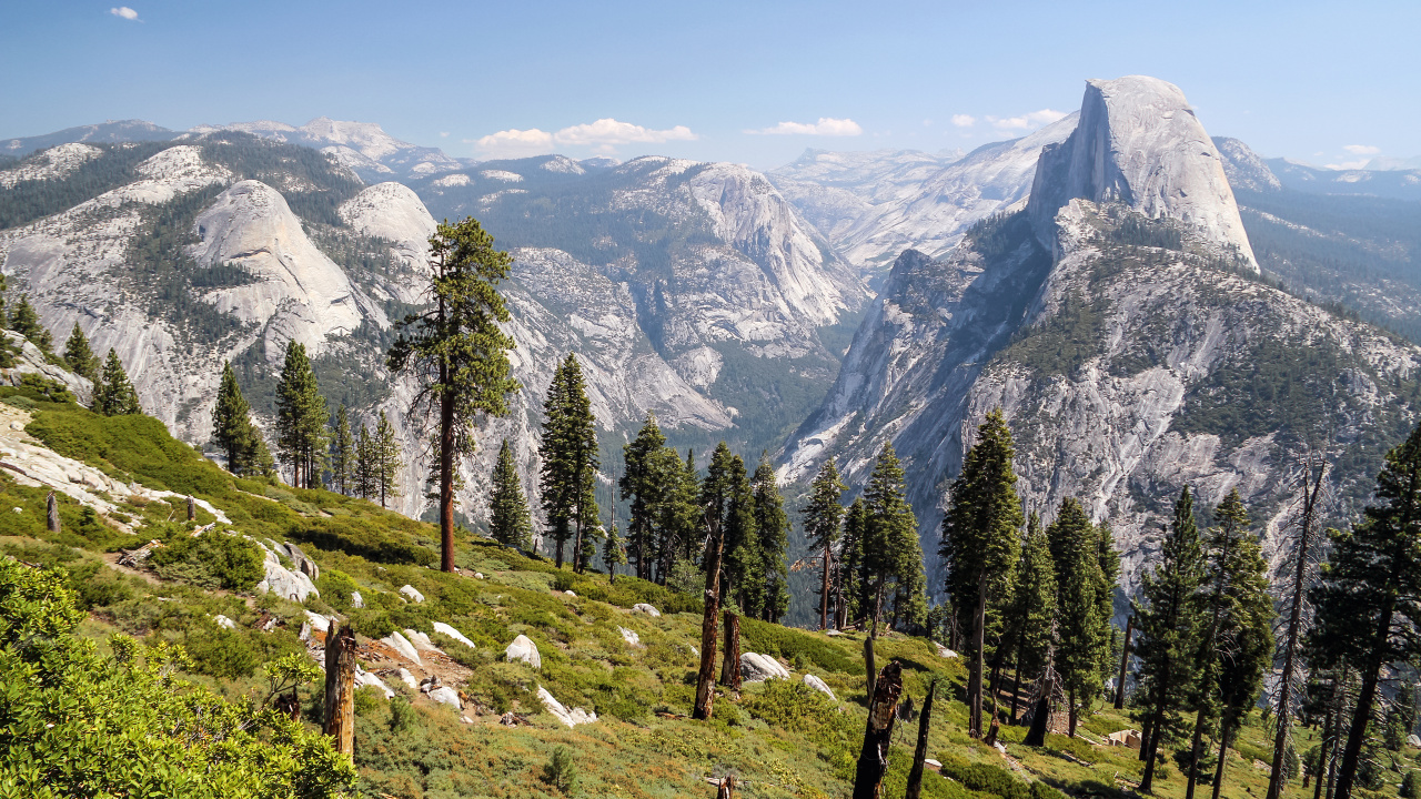 La Mitad De La Cúpula, Glacier Point, el Valle de Yosemite, Montaña, Vista de Túnel. Wallpaper in 1280x720 Resolution