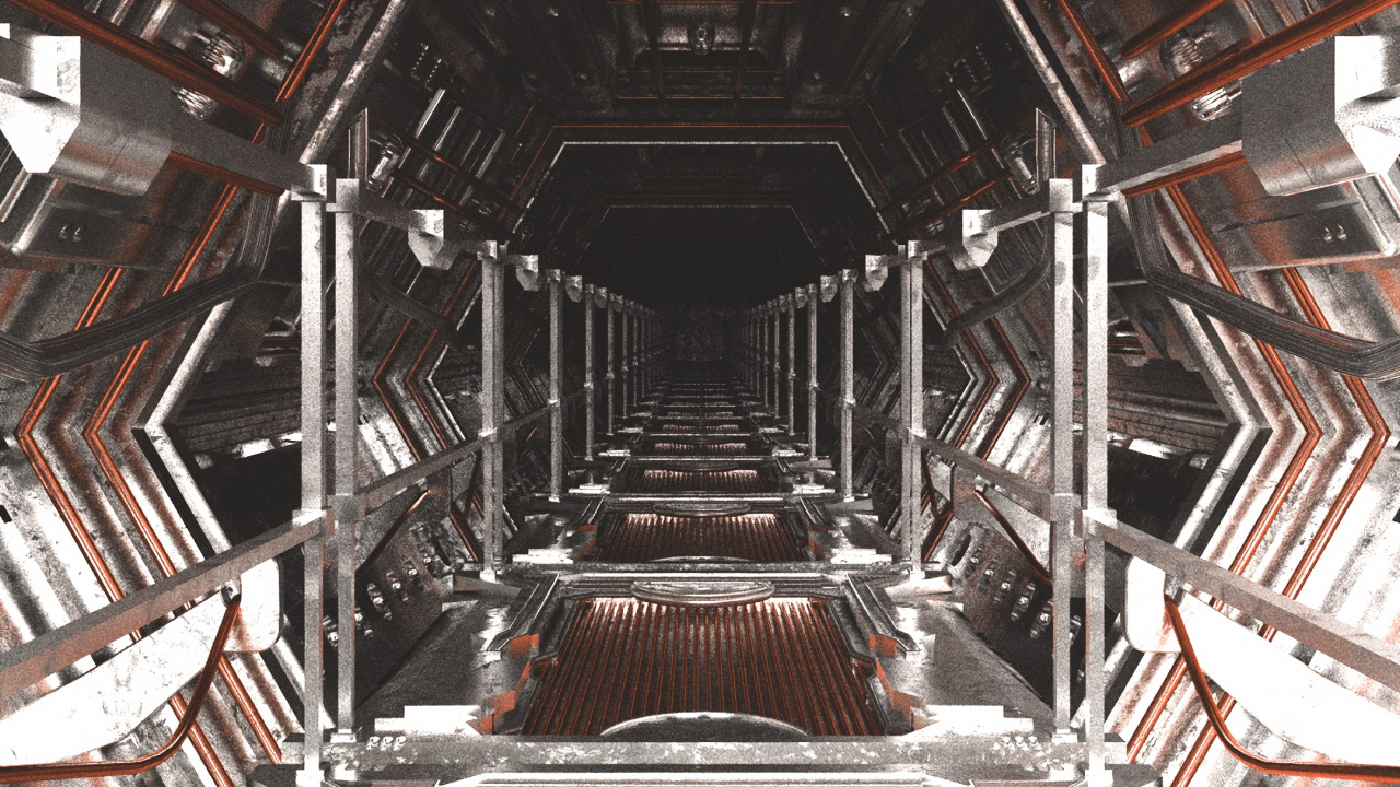 Escalator Rouge et Noir Dans Une Chambre. Wallpaper in 1280x720 Resolution