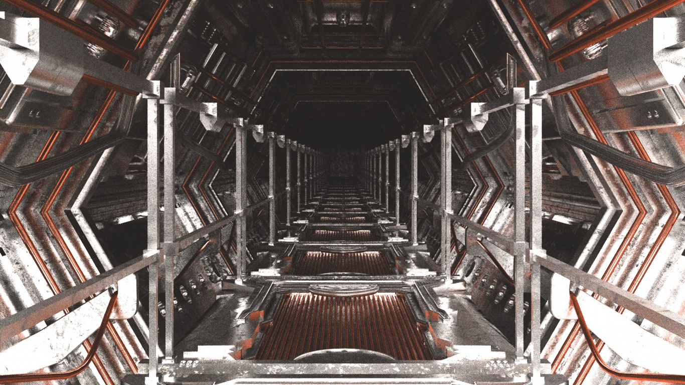 Escalator Rouge et Noir Dans Une Chambre. Wallpaper in 1366x768 Resolution