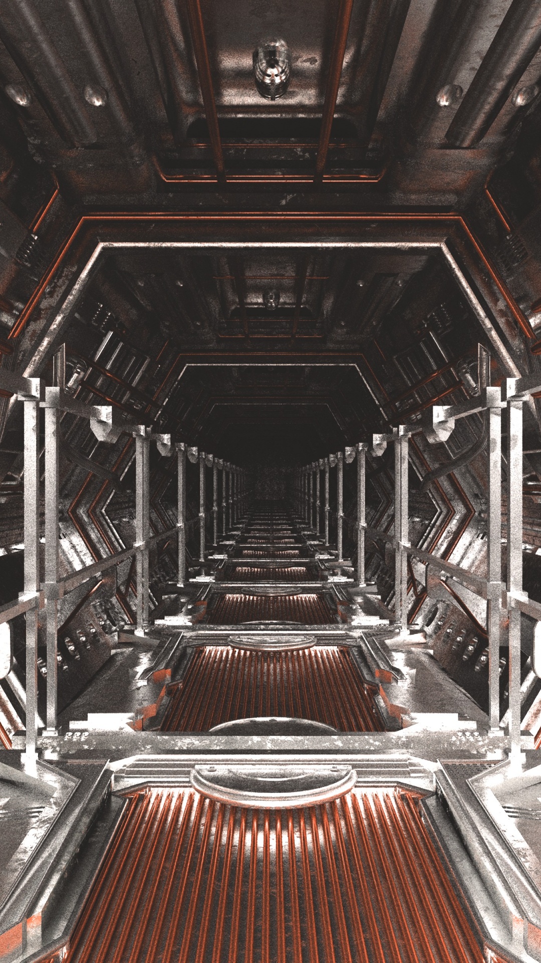 Red and Black Escalator in a Room. Wallpaper in 1080x1920 Resolution