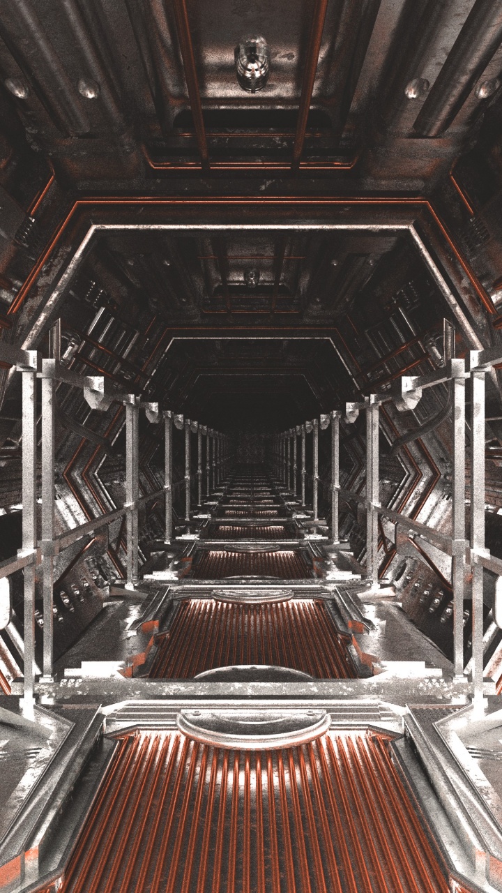 Red and Black Escalator in a Room. Wallpaper in 720x1280 Resolution