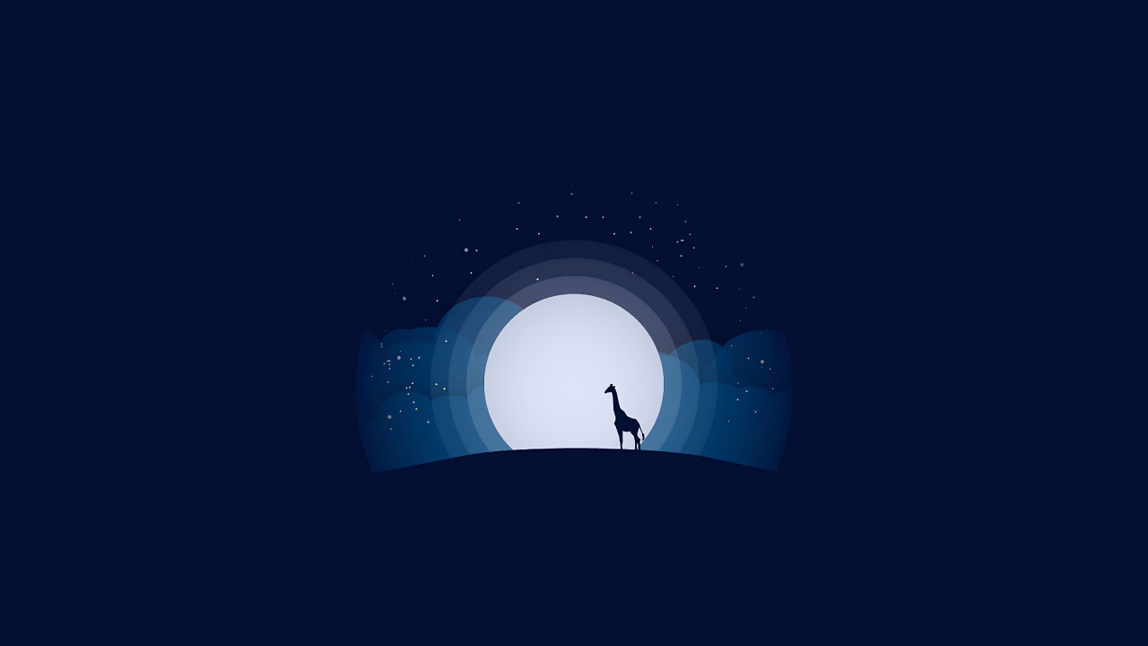 Blue and White Moon Illustration. Wallpaper in 1280x720 Resolution