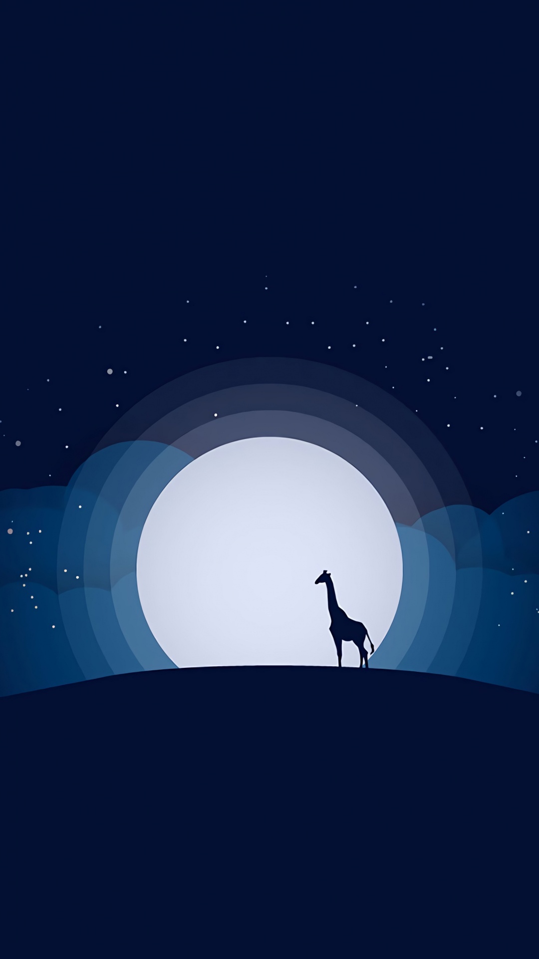 Blaue Und Weiße Mondillustration. Wallpaper in 1080x1920 Resolution