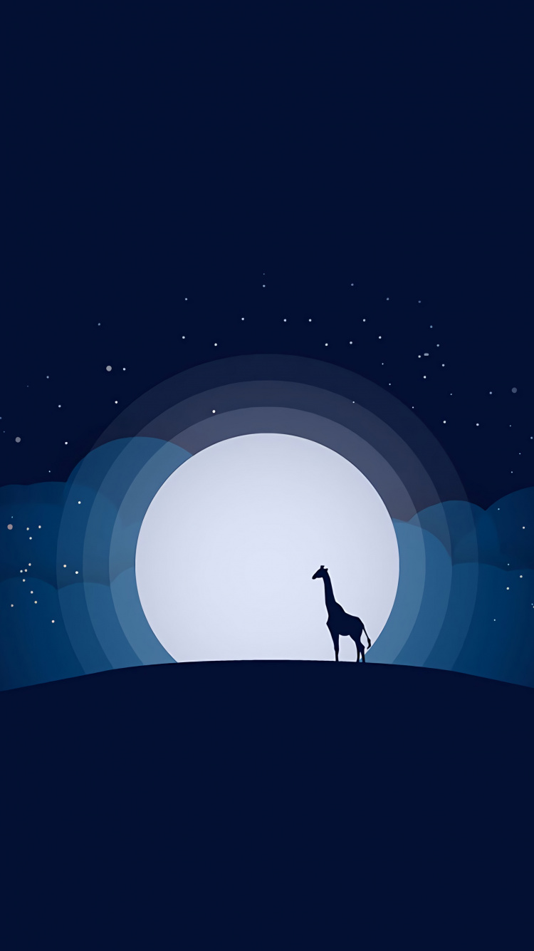 Ilustración de Luna Azul y Blanca. Wallpaper in 750x1334 Resolution