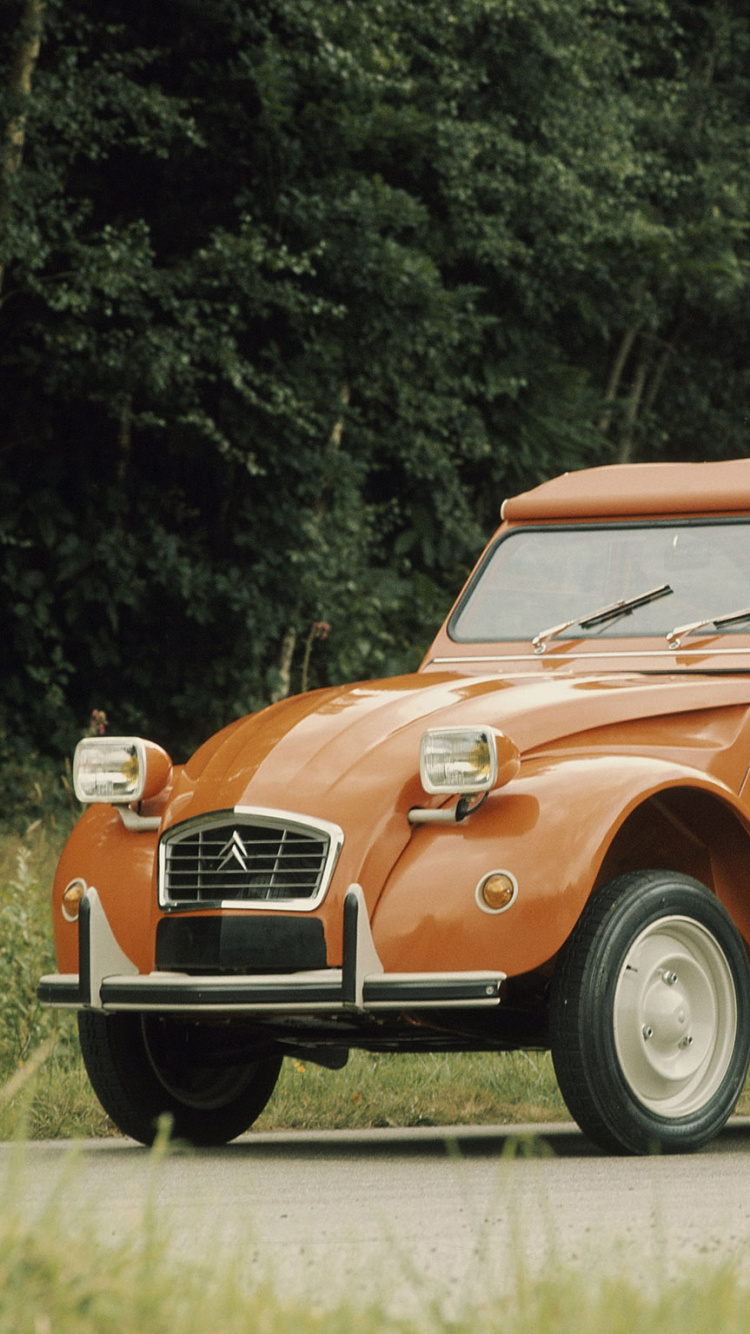 Orange Volkswagen Beetle on Road During Daytime. Wallpaper in 750x1334 Resolution