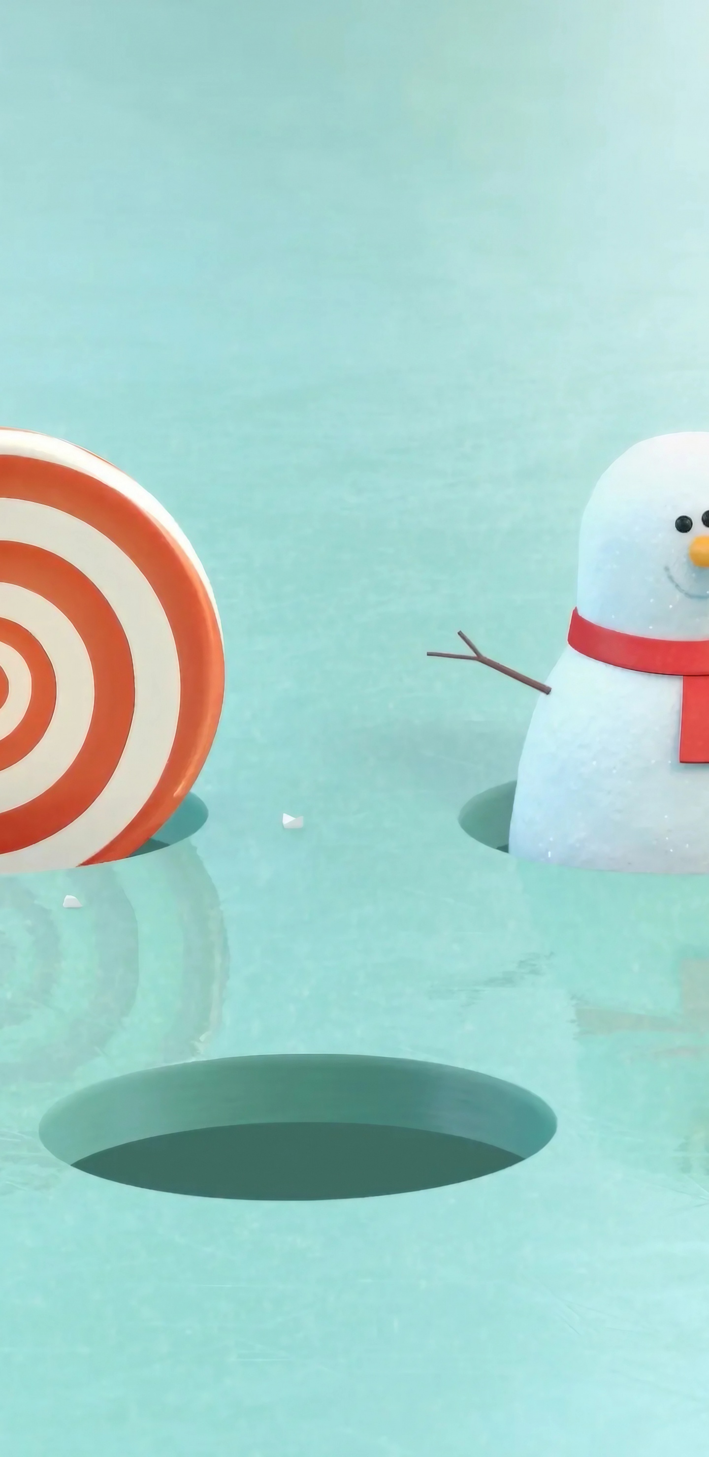 New Year, Christmas, Snowman, Water, Liquid. Wallpaper in 1440x2960 Resolution