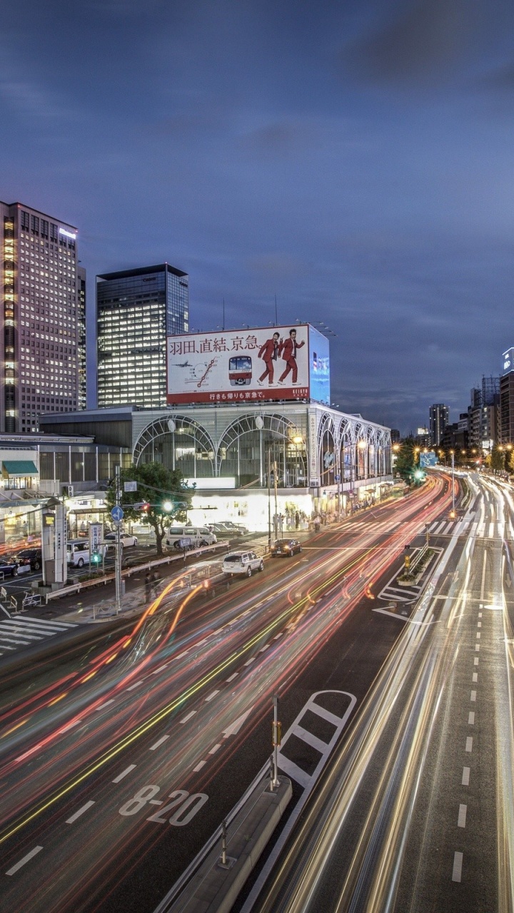 Time Lapse Photography of City During Night Time. Wallpaper in 720x1280 Resolution