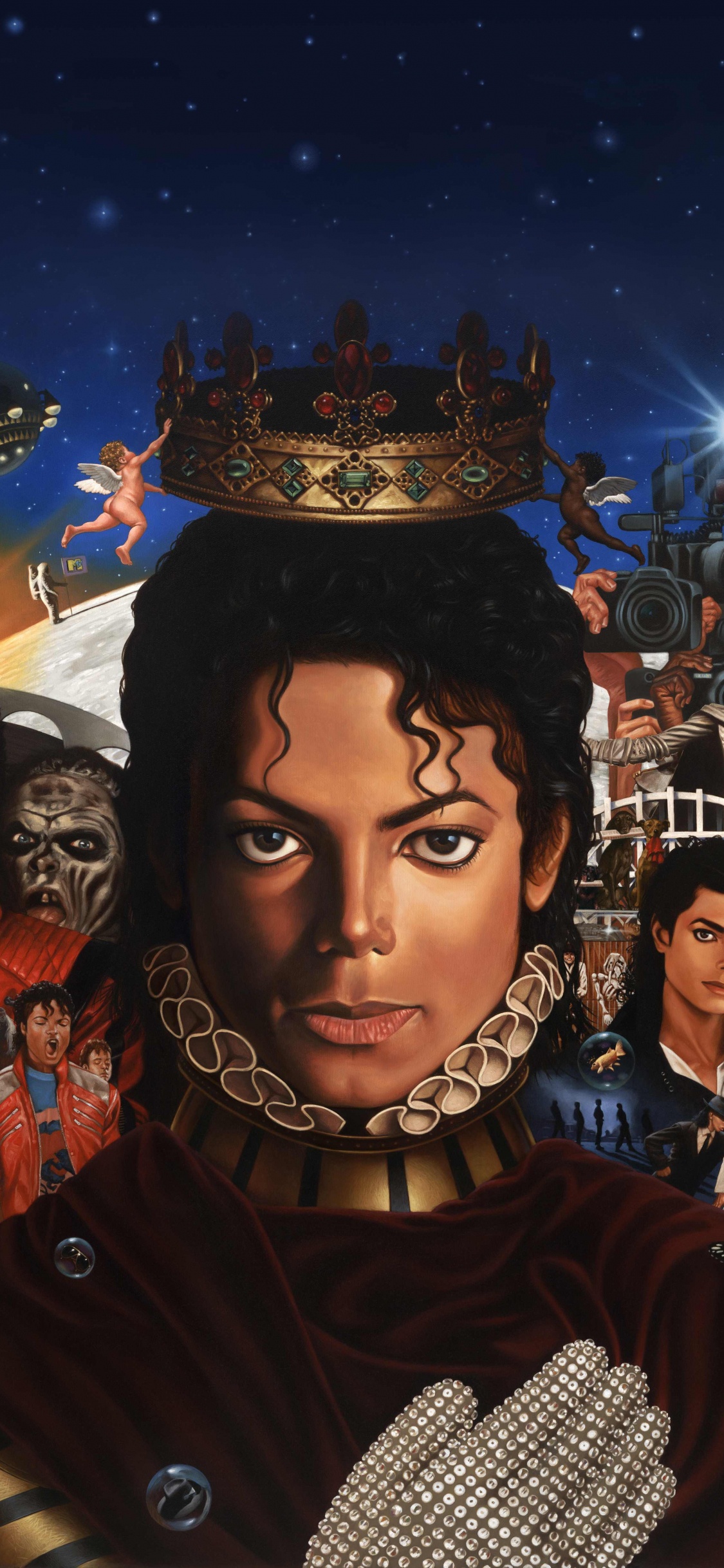 Michael Jackson, Michael, Album, Art, Illustration. Wallpaper in 1125x2436 Resolution