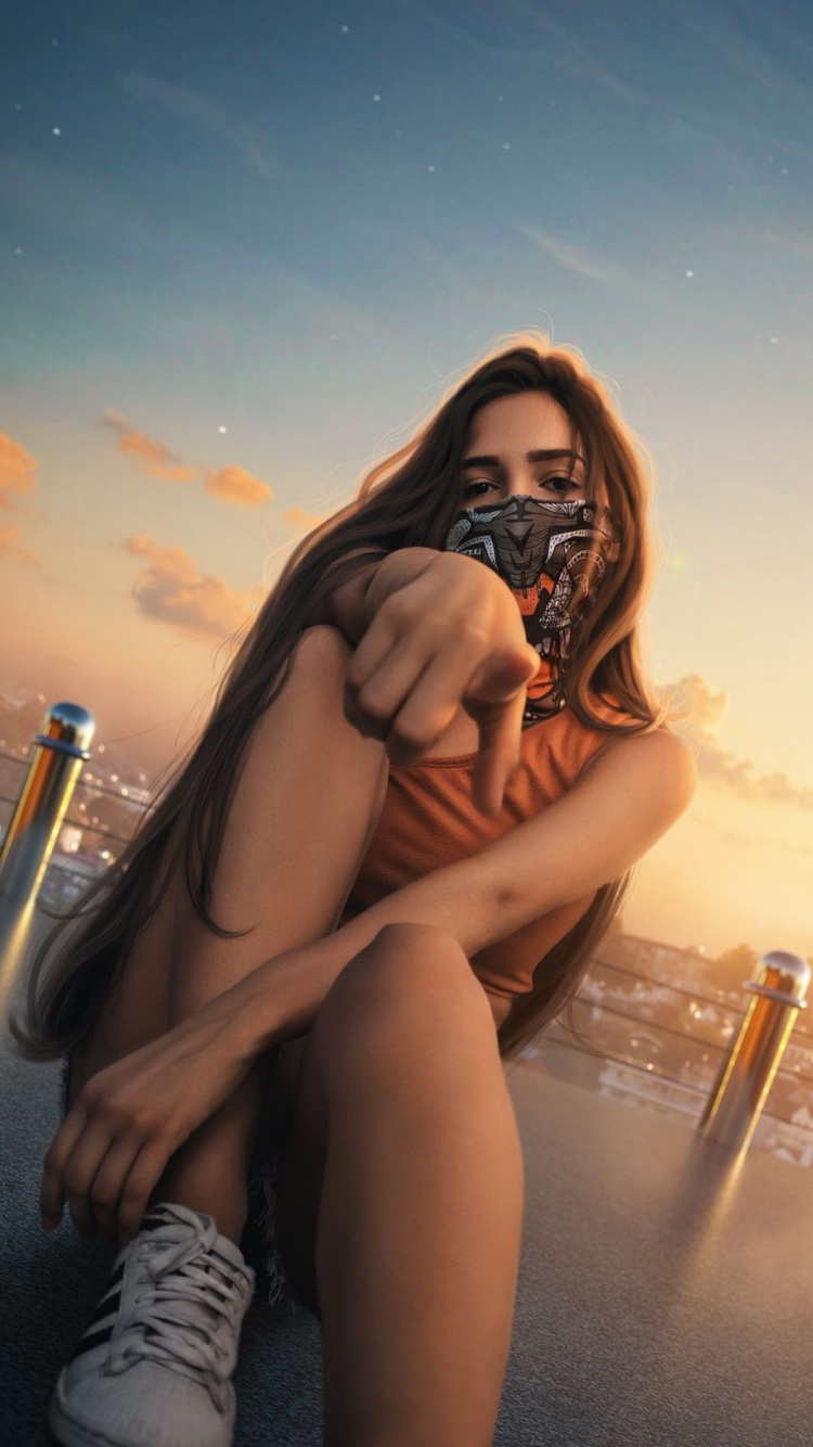 Cloud, Lip, Hairstyle, Shoulder, People in Nature. Wallpaper in 750x1334 Resolution