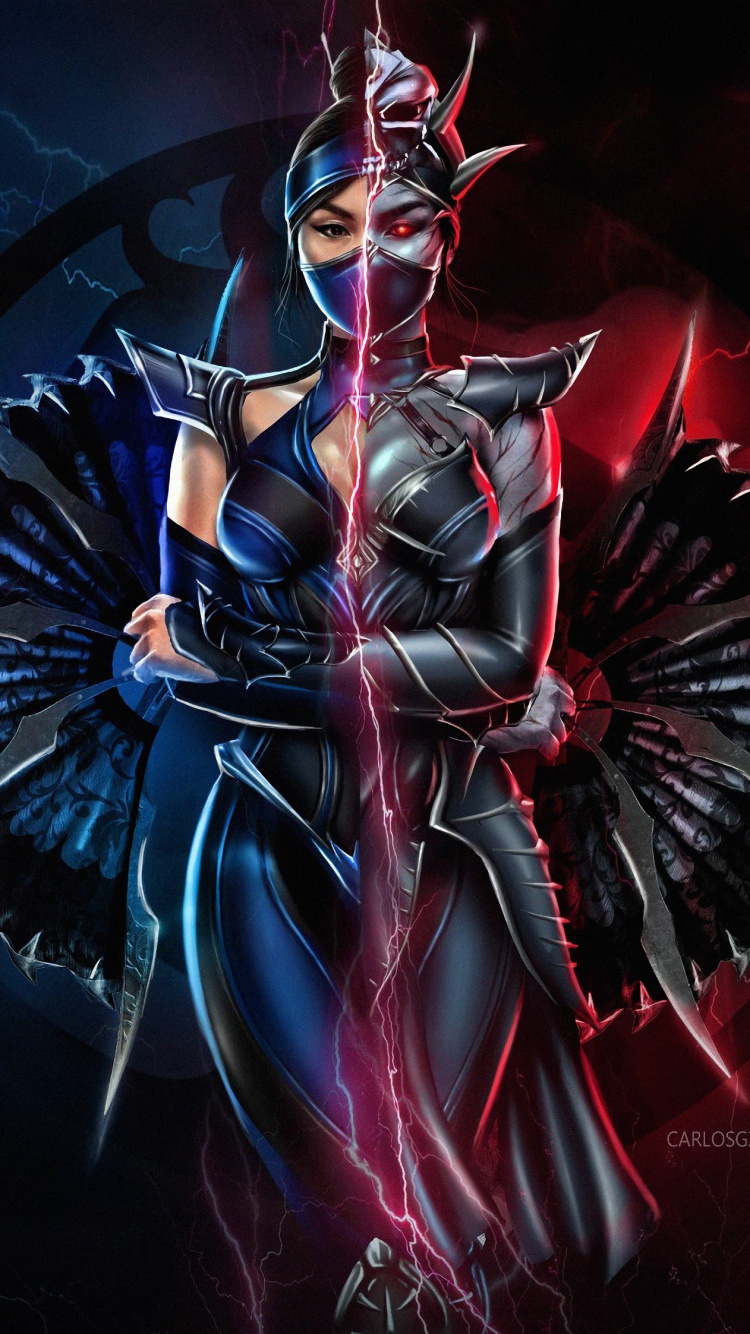 Femme en Robe Noire et Blanche Personnage D'anime. Wallpaper in 750x1334 Resolution