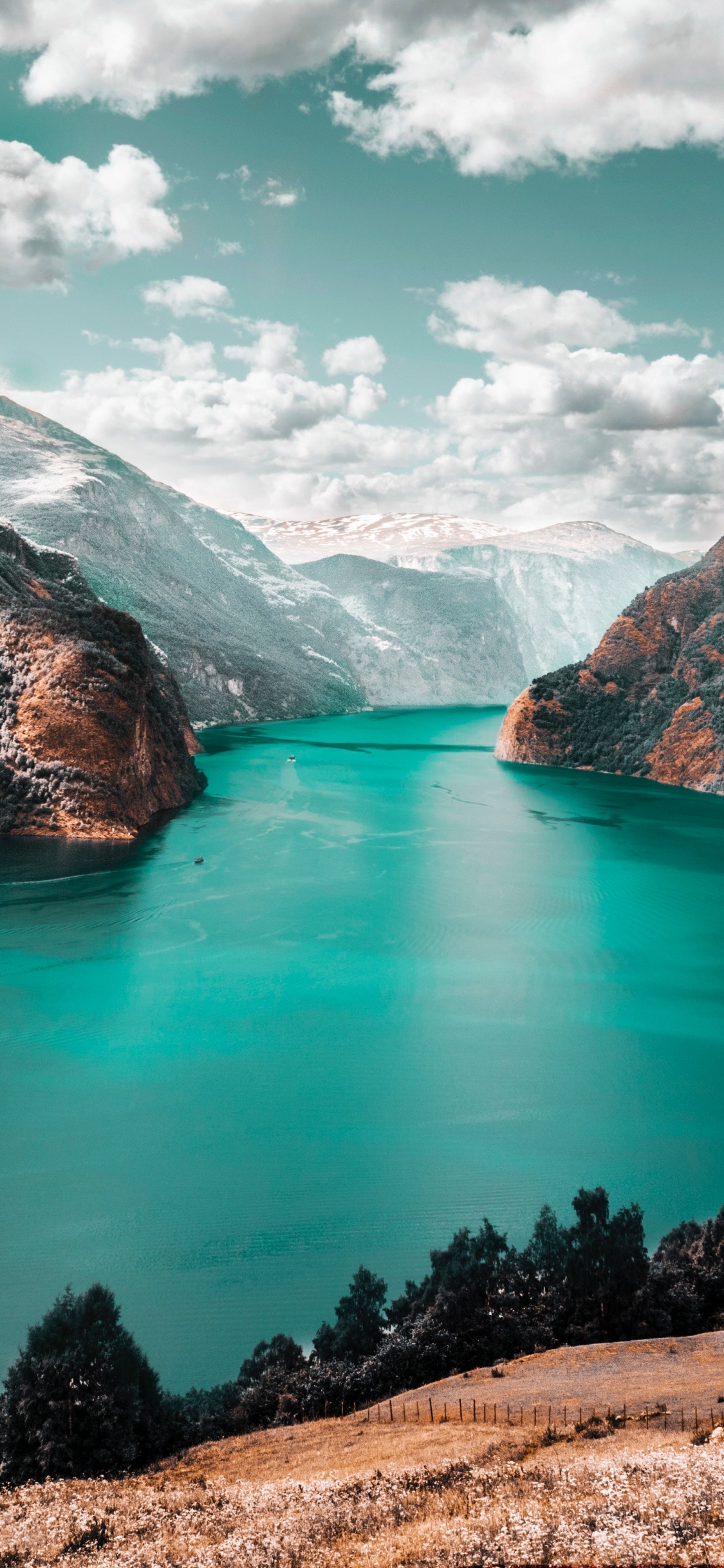 Body of Water, Natural Landscape, Nature, Mountainous Landforms, Mountain. Wallpaper in 1125x2436 Resolution