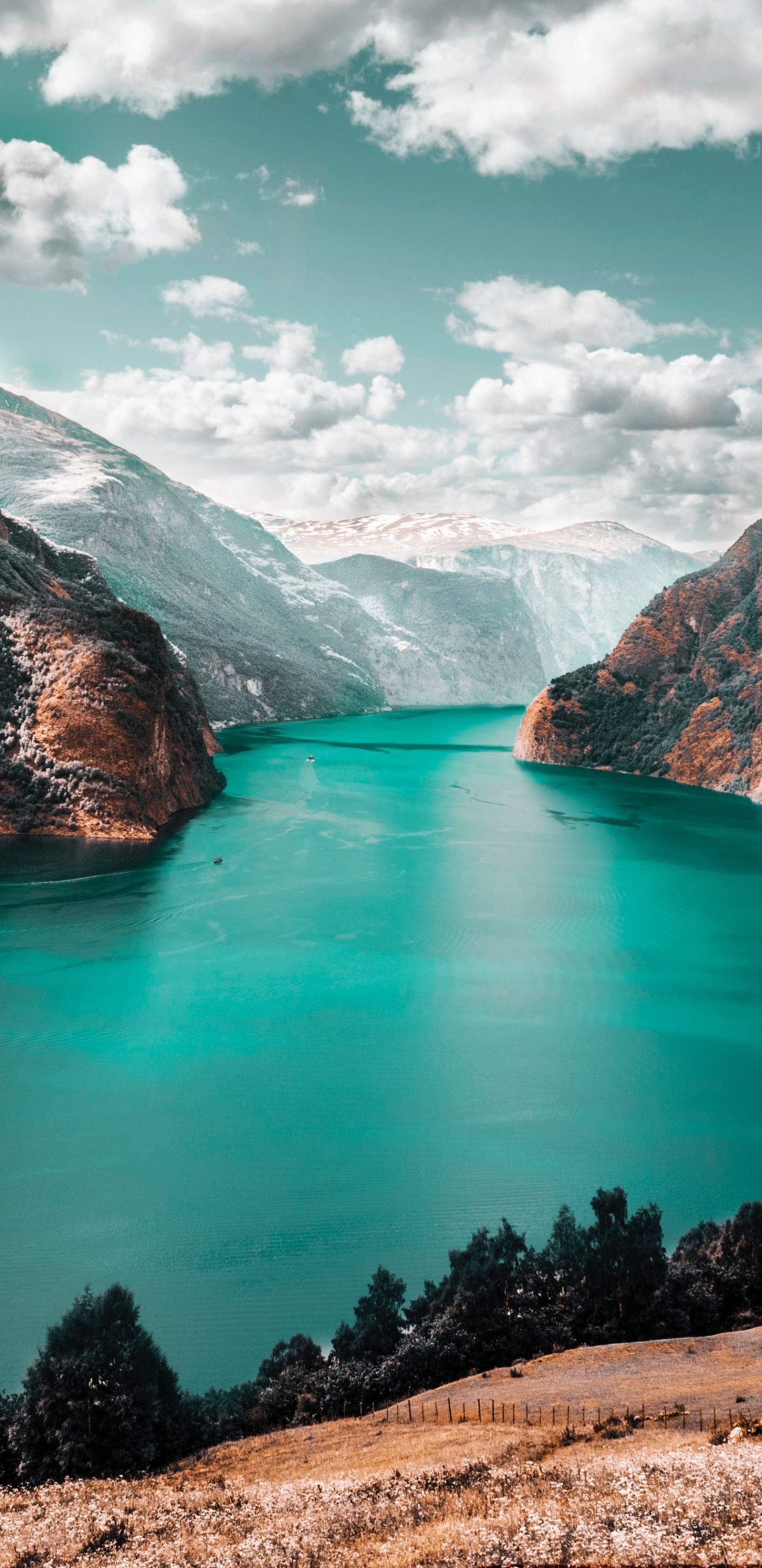 Body of Water, Natural Landscape, Nature, Mountainous Landforms, Mountain. Wallpaper in 1440x2960 Resolution