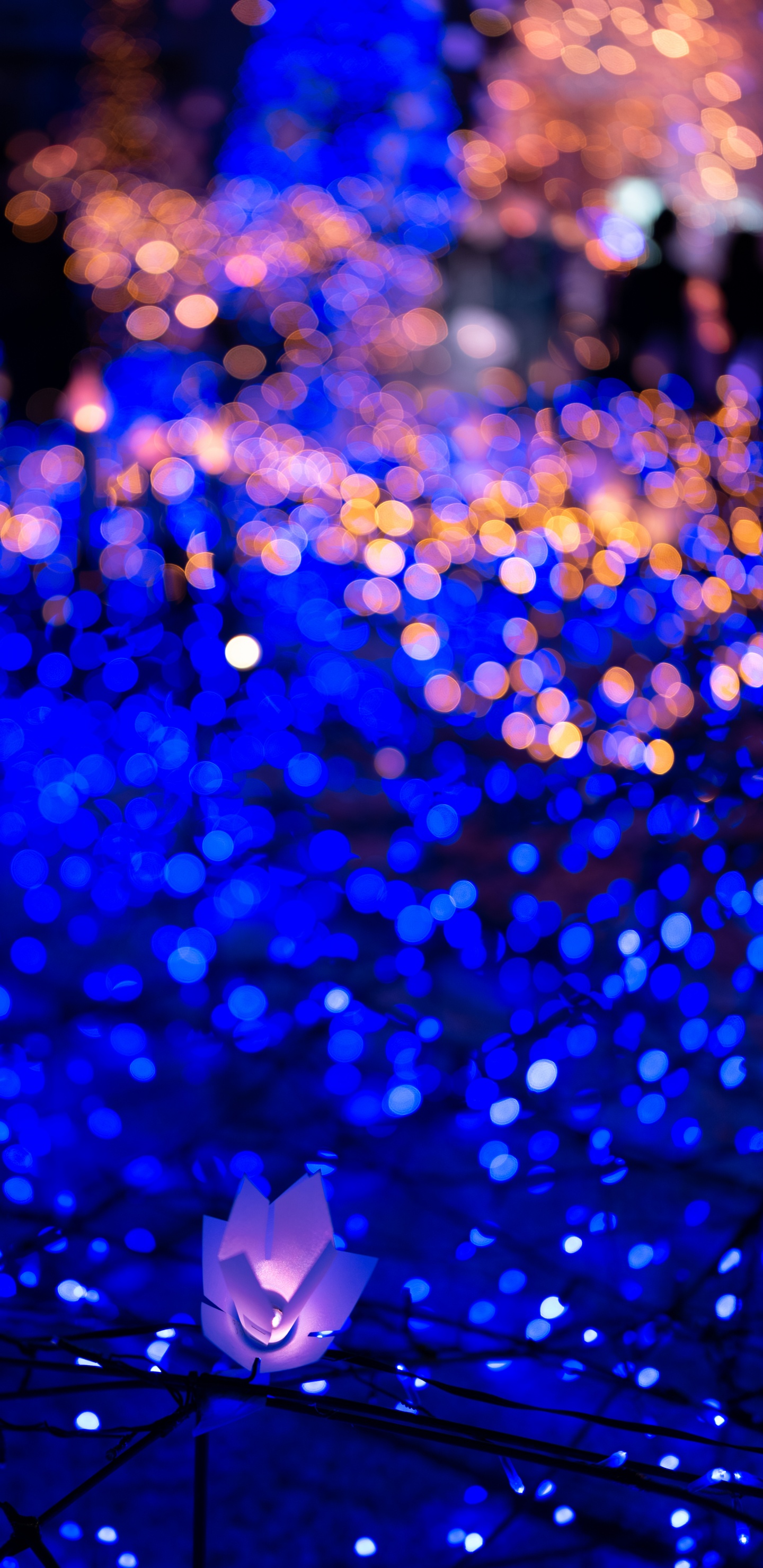 Patrón, Luz, Azul Cobalto, Bokeh, Nochevieja. Wallpaper in 1440x2960 Resolution
