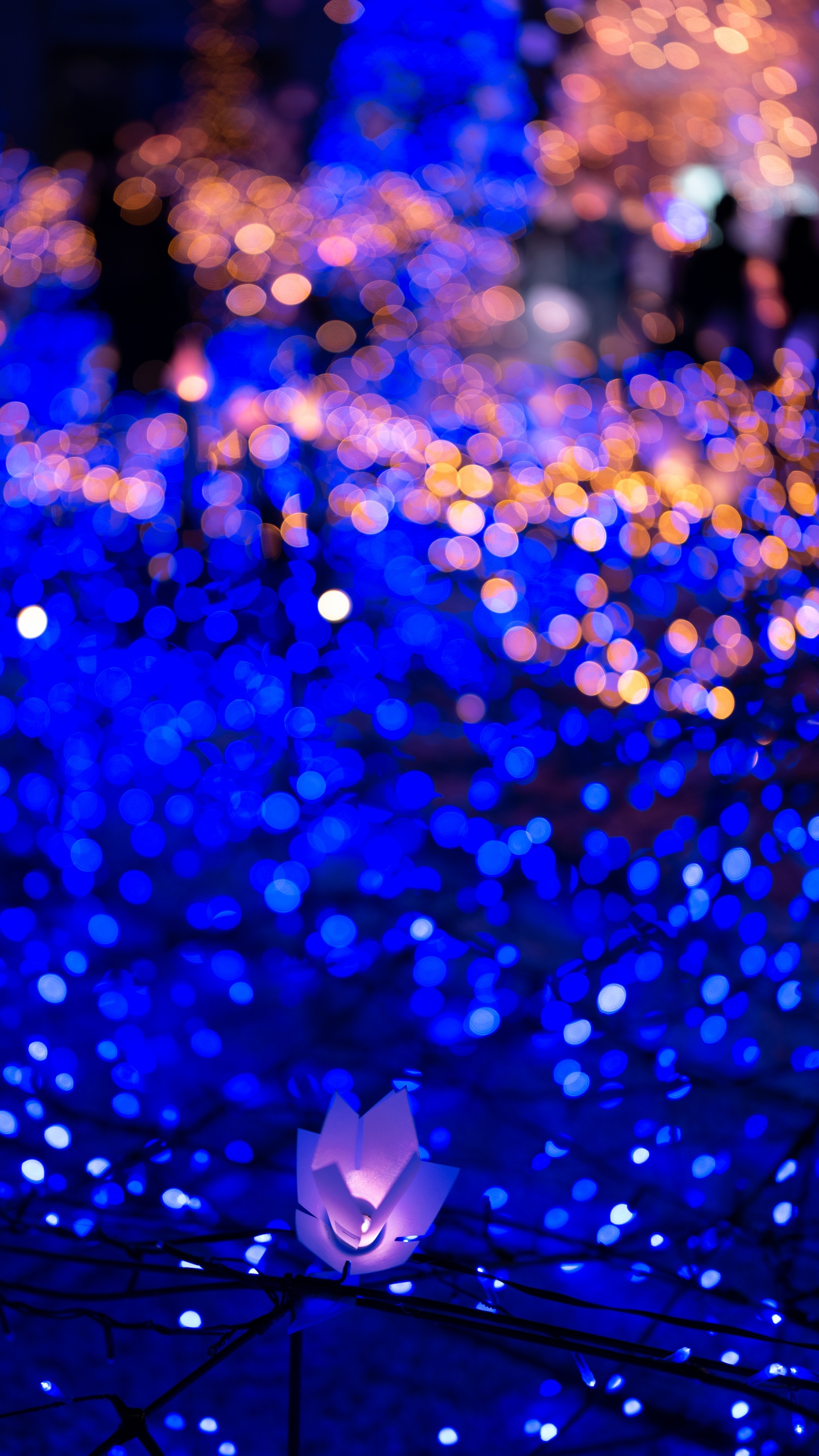 Pattern, Light, Electric Blue, Cobalt Blue, Bokeh. Wallpaper in 1440x2560 Resolution