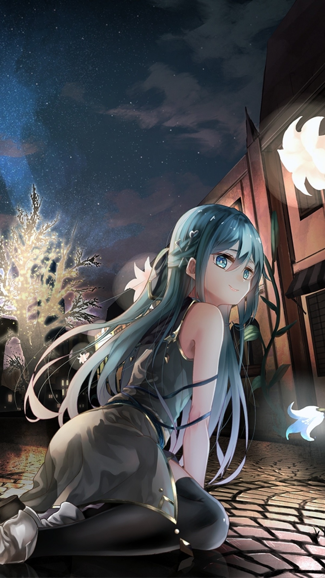 初音未来, 绘画, 电脑游戏, 冒险的游戏, 午夜 壁纸 1080x1920 允许