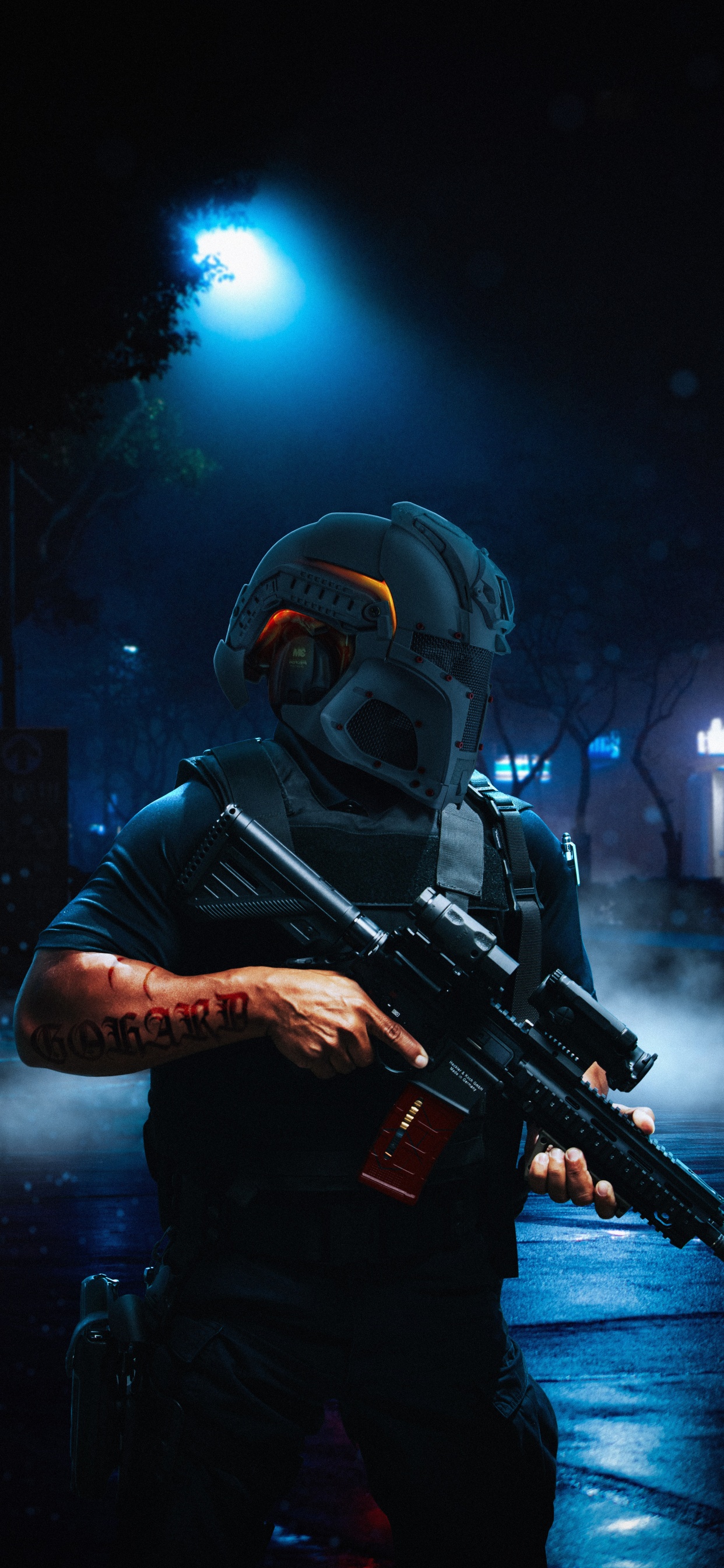 Darkness, Gas Mask, Chemistry, Science, Musician. Wallpaper in 1242x2688 Resolution