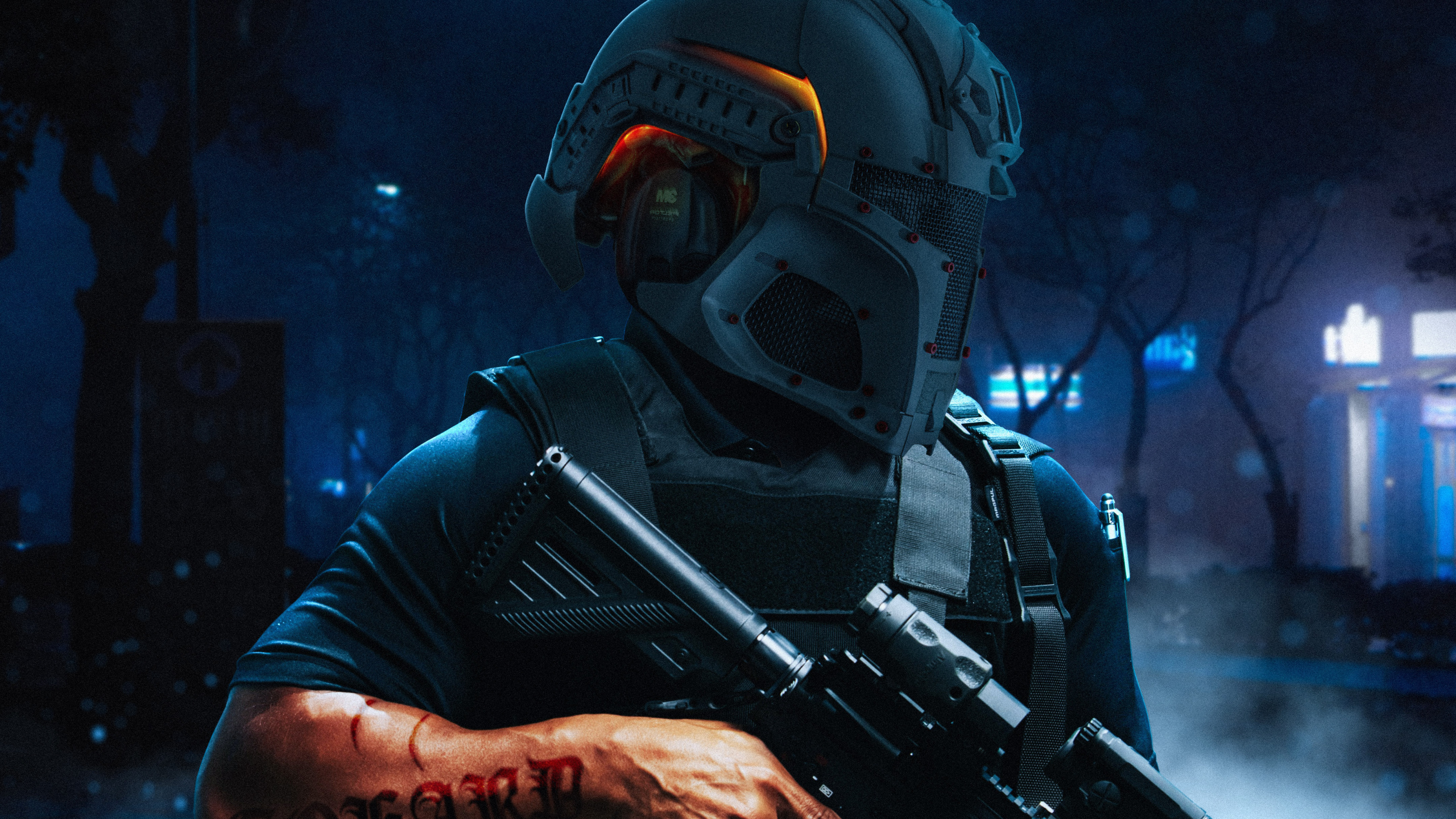 Gasmaske, Chemie, Wissenschaft, Musiker, Musik. Wallpaper in 2560x1440 Resolution