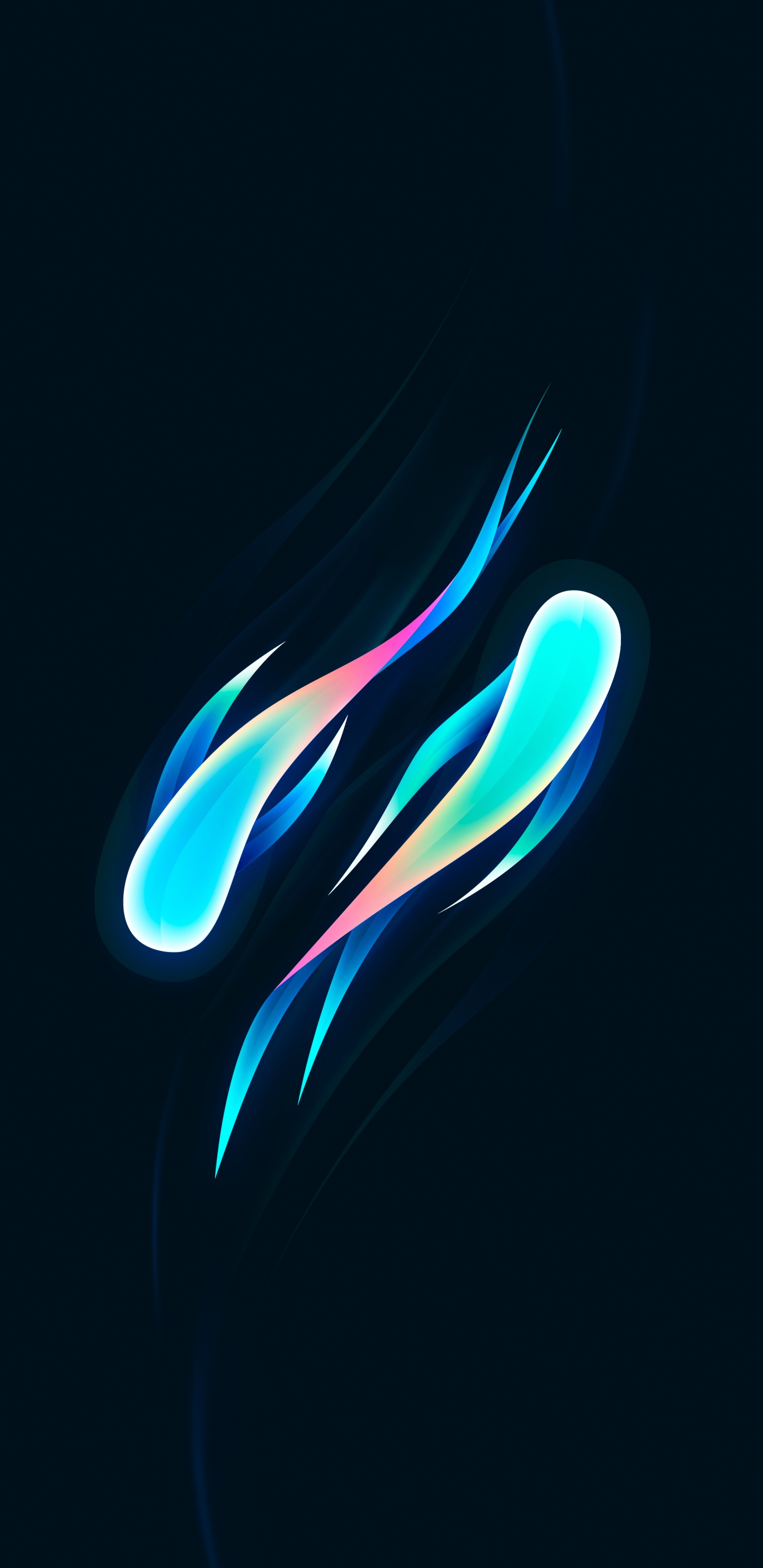 Electric Blue, Teal, Neon, Animation, Grafik-design. Wallpaper in 1440x2960 Resolution