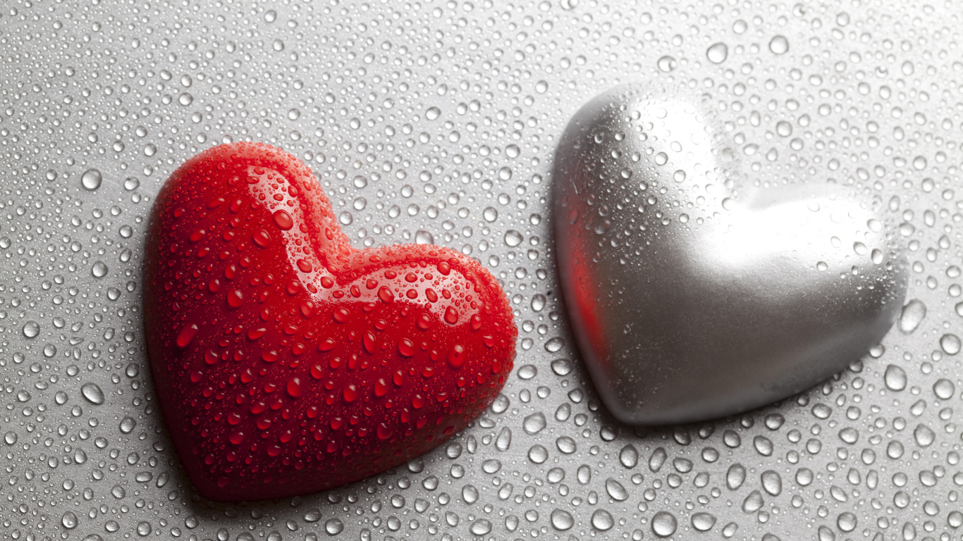 Coraz, Rojo, Amor, el Día de San Valentín, Romanticismo. Wallpaper in 1366x768 Resolution