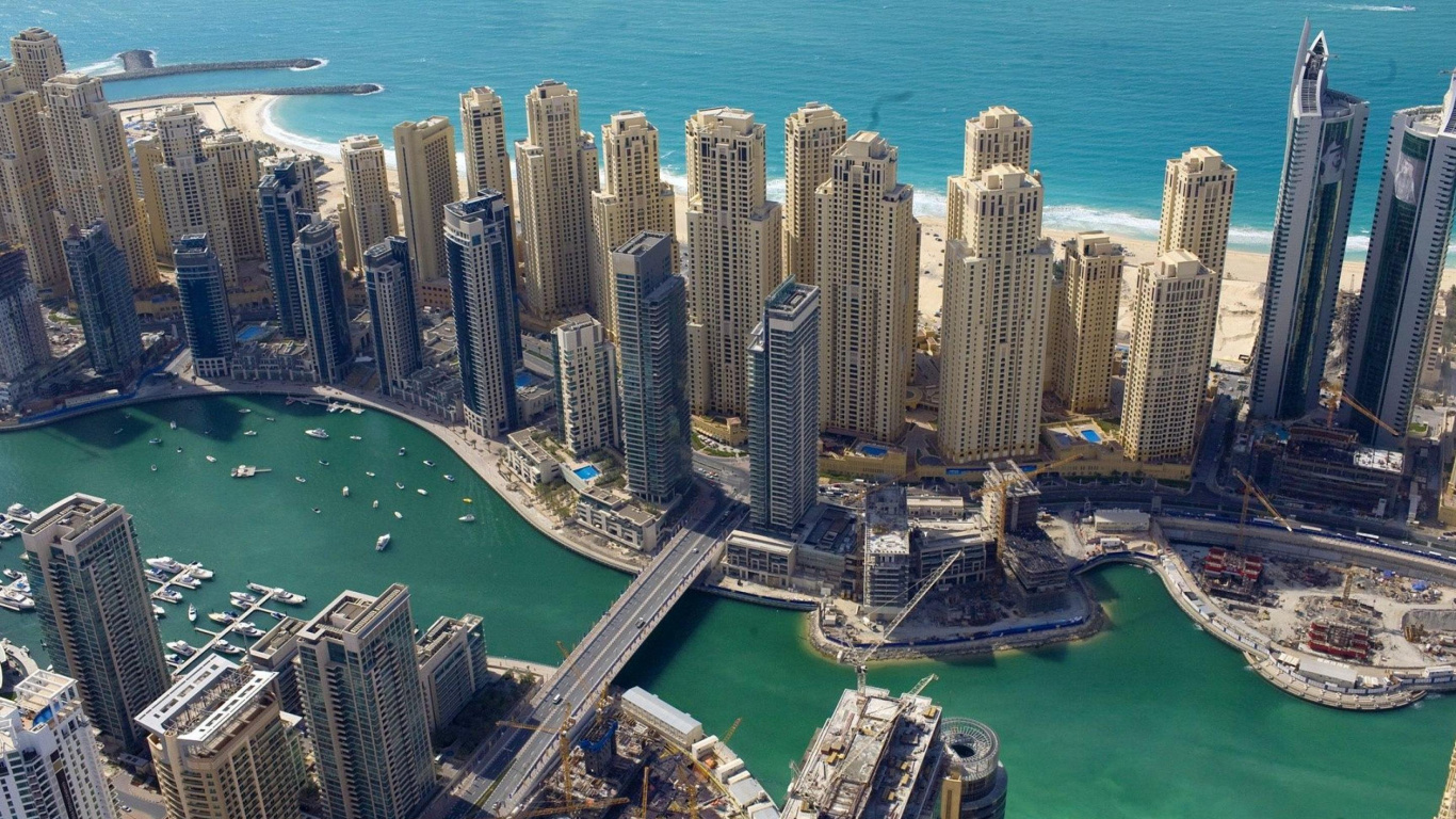 Aerial View of City Buildings During Daytime. Wallpaper in 1366x768 Resolution