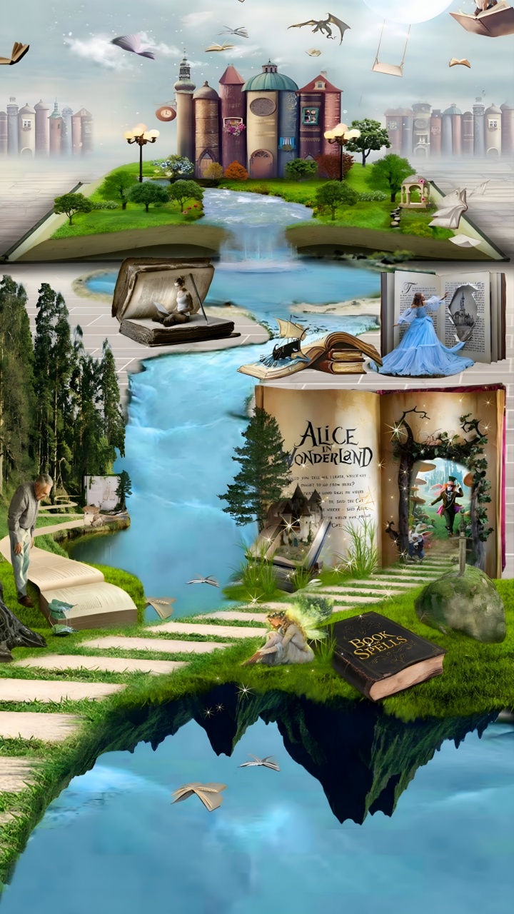 de Cuento de Hadas, Naturaleza, Agua, Piscina, Arte. Wallpaper in 720x1280 Resolution