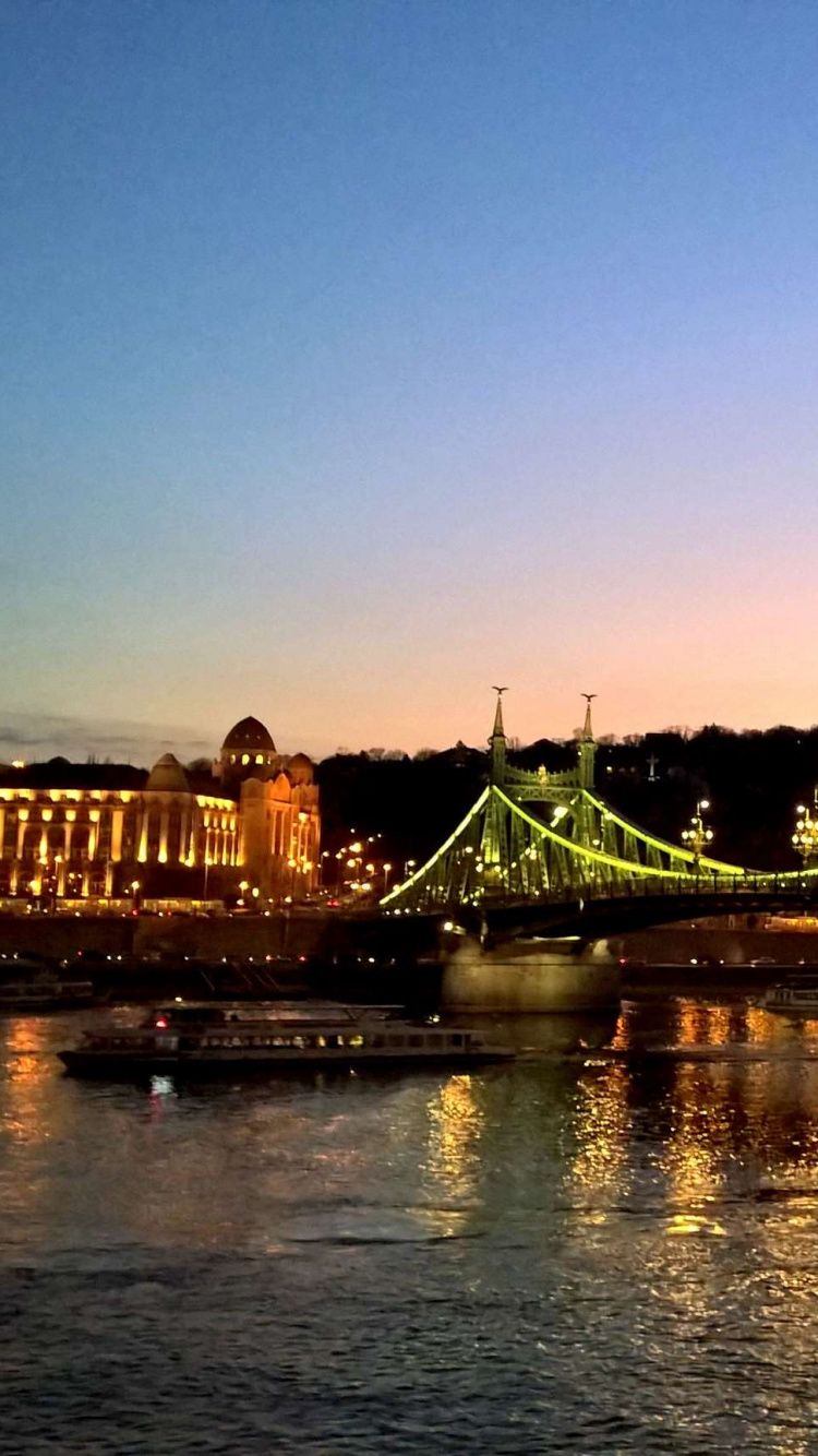 Bridge Over Water During Night Time. Wallpaper in 750x1334 Resolution