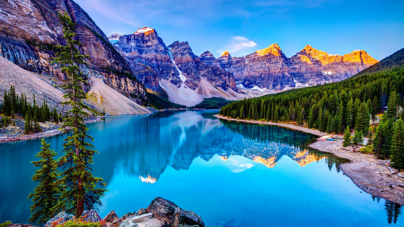 Natur, Naturlandschaft, Bergigen Landschaftsformen, Gewässer, Reflexion. Wallpaper in 1366x768 Resolution