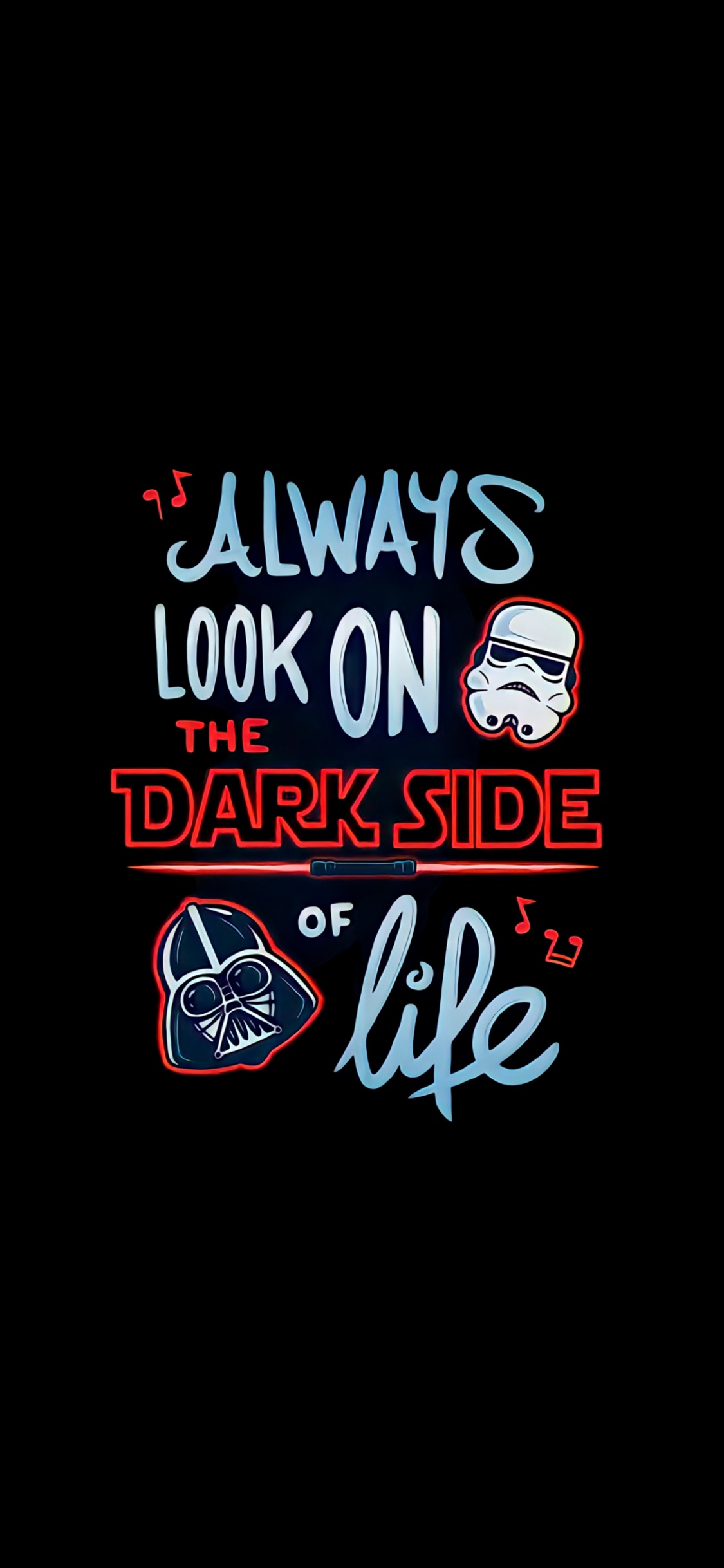 Affiche, Amoled, Texte, Noir, Star Wars. Wallpaper in 1125x2436 Resolution