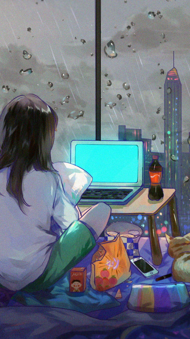 Woman in Teal Long Sleeve Shirt Sitting on Floor. Wallpaper in 750x1334 Resolution