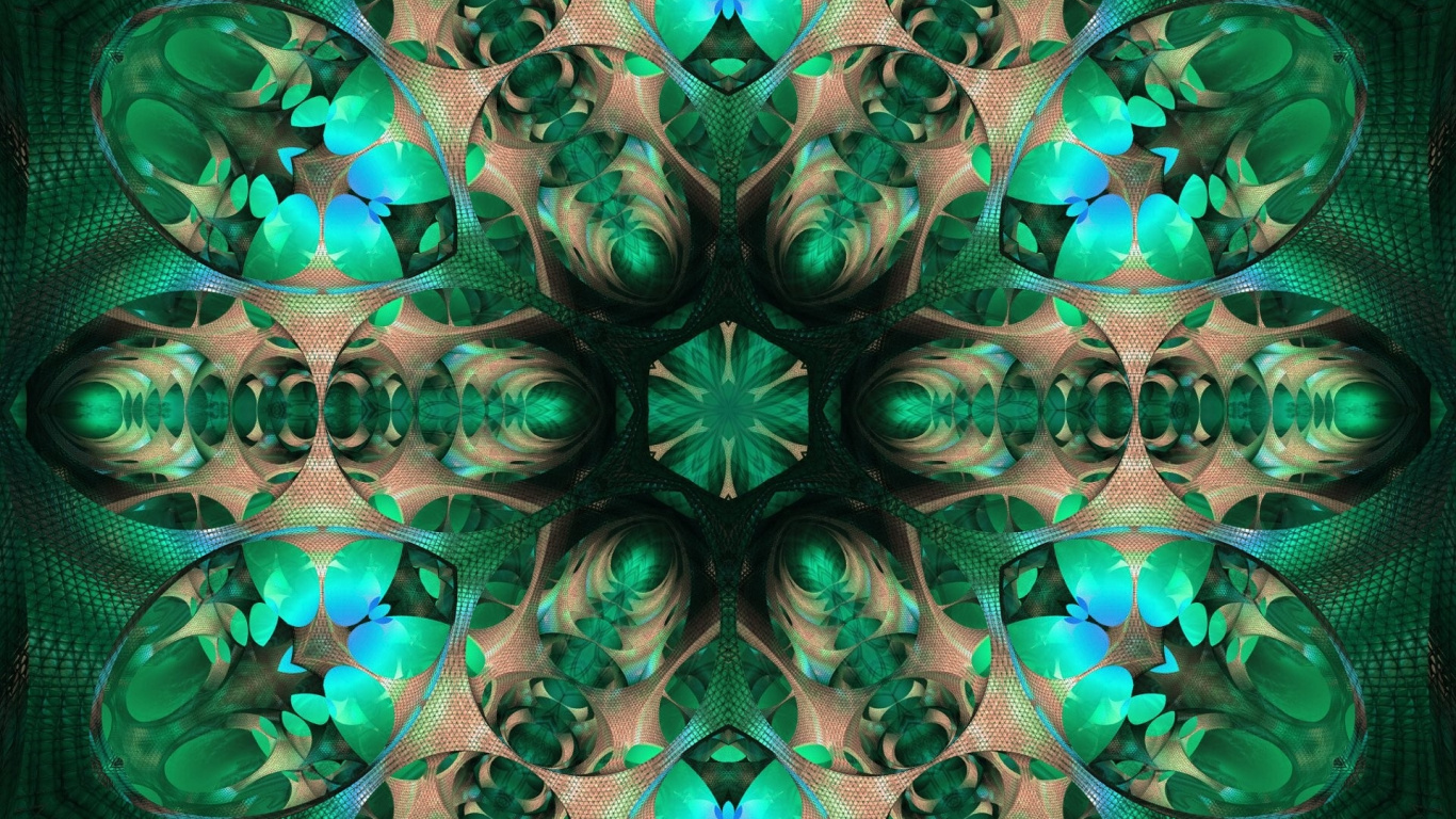 Grüne Und Schwarze Abstrakte Kunst. Wallpaper in 1366x768 Resolution