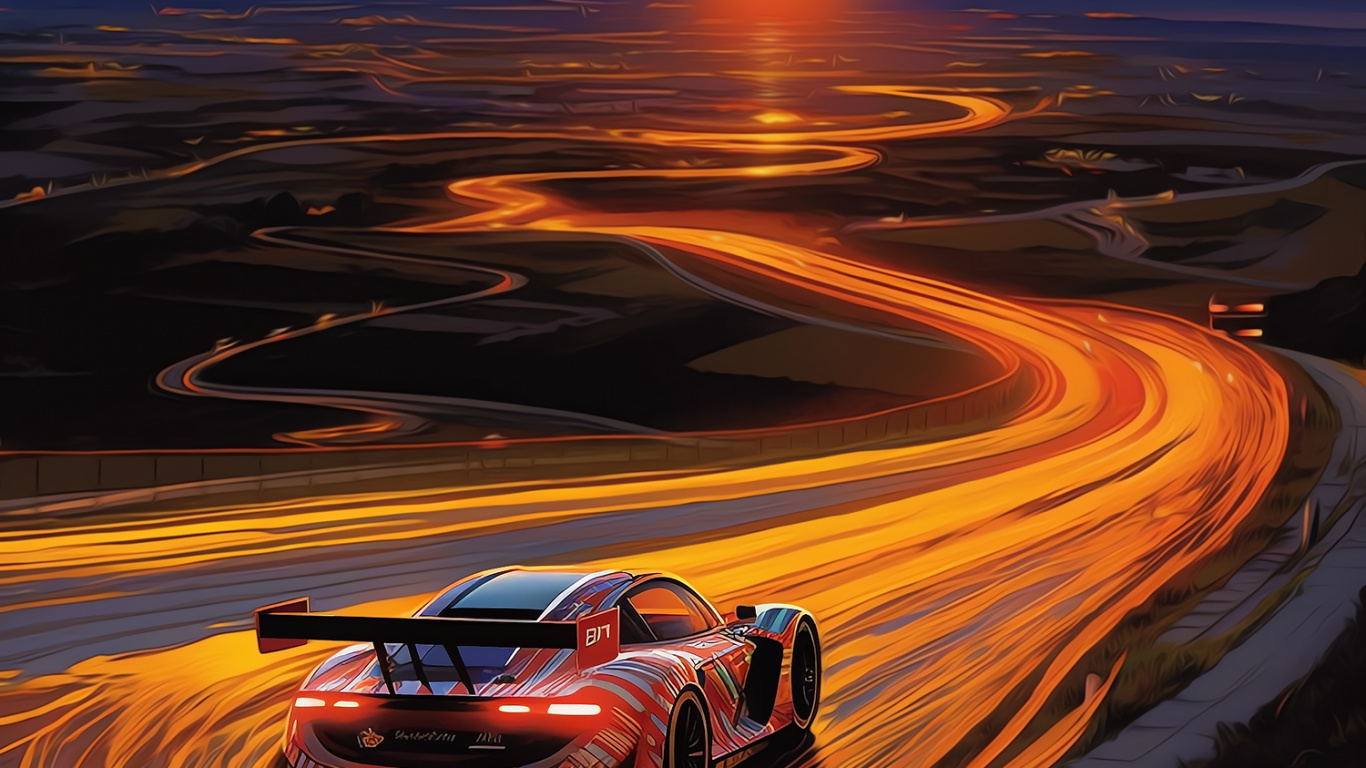 Grand Tourer, Sonnenuntergang, Car, Sportwagen, Audi. Wallpaper in 1366x768 Resolution