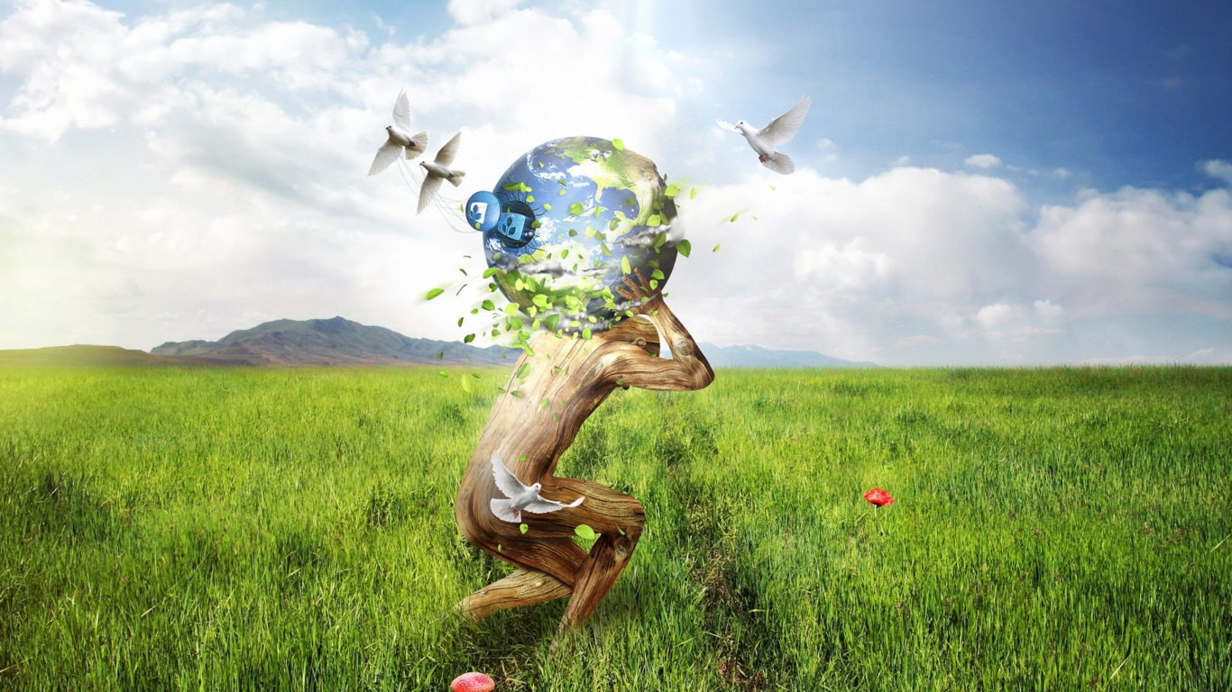 人们在自然界, 自然景观, 自然环境, 草, 草地上 壁纸 1366x768 允许