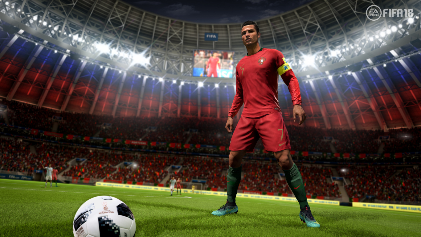 Fifa 18, 2018 World Cup, ea Sports, Electronic Arts, Playstation 4. Wallpaper in 1366x768 Resolution